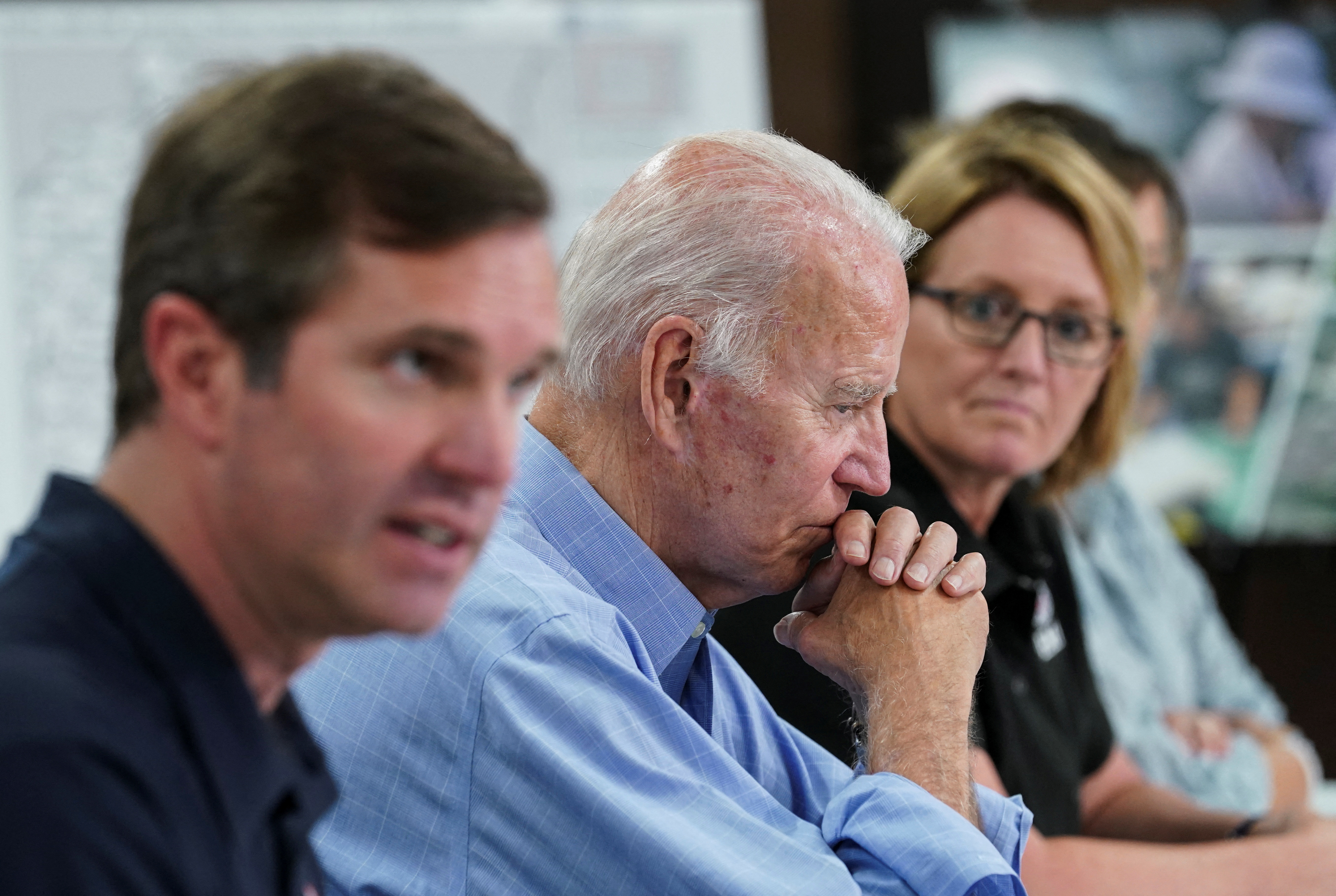 U.S. President Joe Biden travels to eastern Kentucky to visit families affected by devastation from recent flooding
