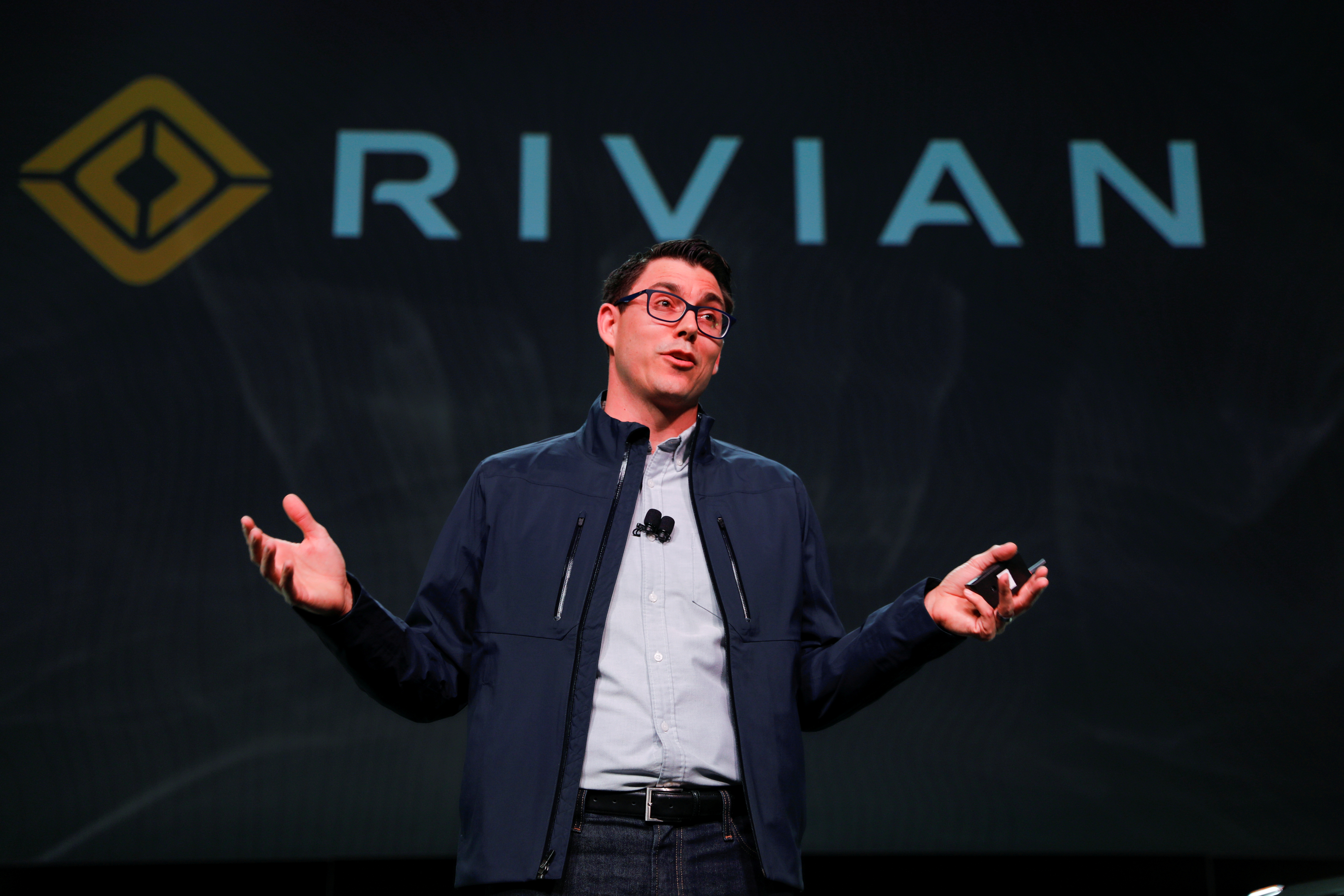 Rivian introduces all-electric pickup and SUV at LA Auto Show in Los Angeles