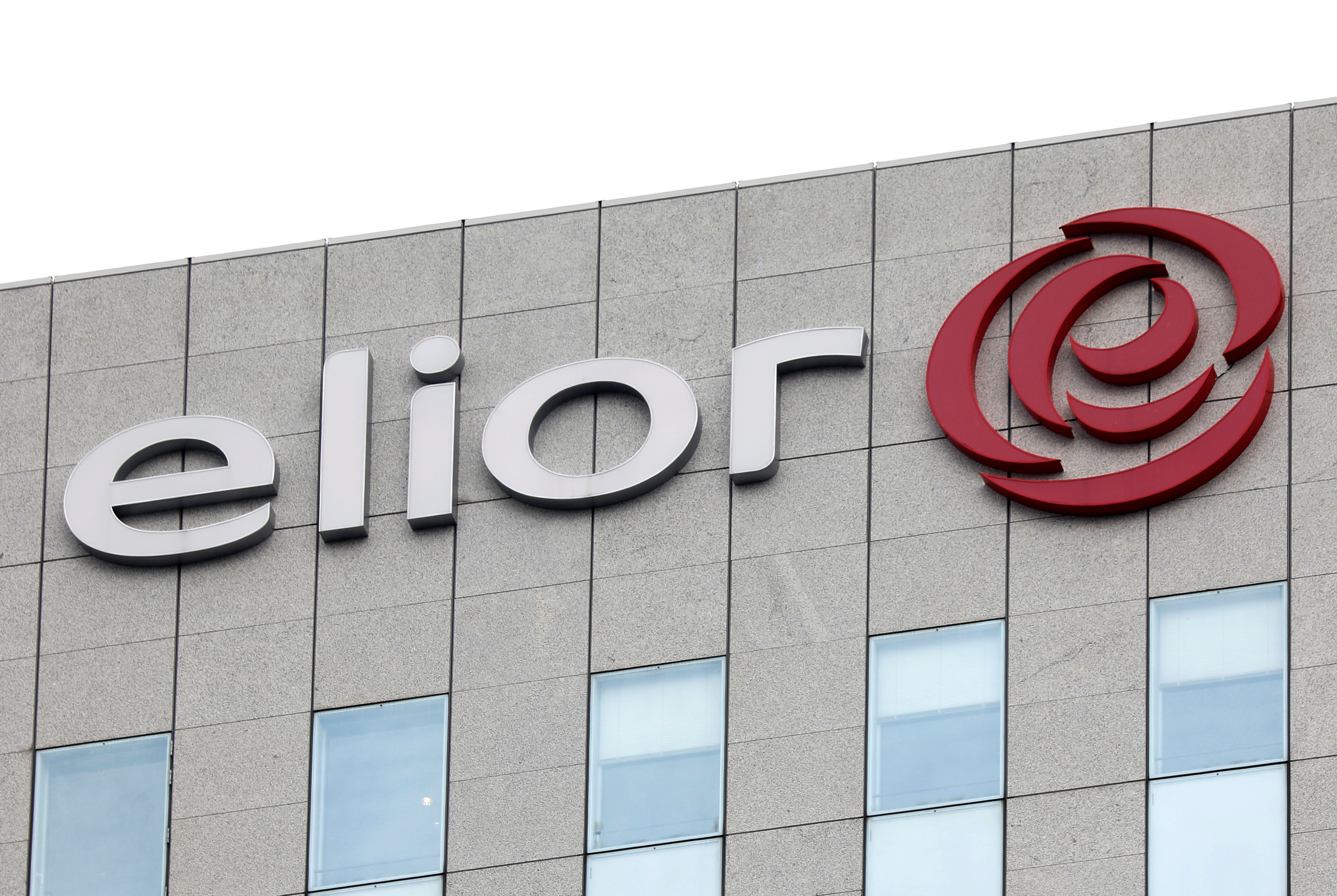 The logo catering group Elior is seen on top of the company's headquarters