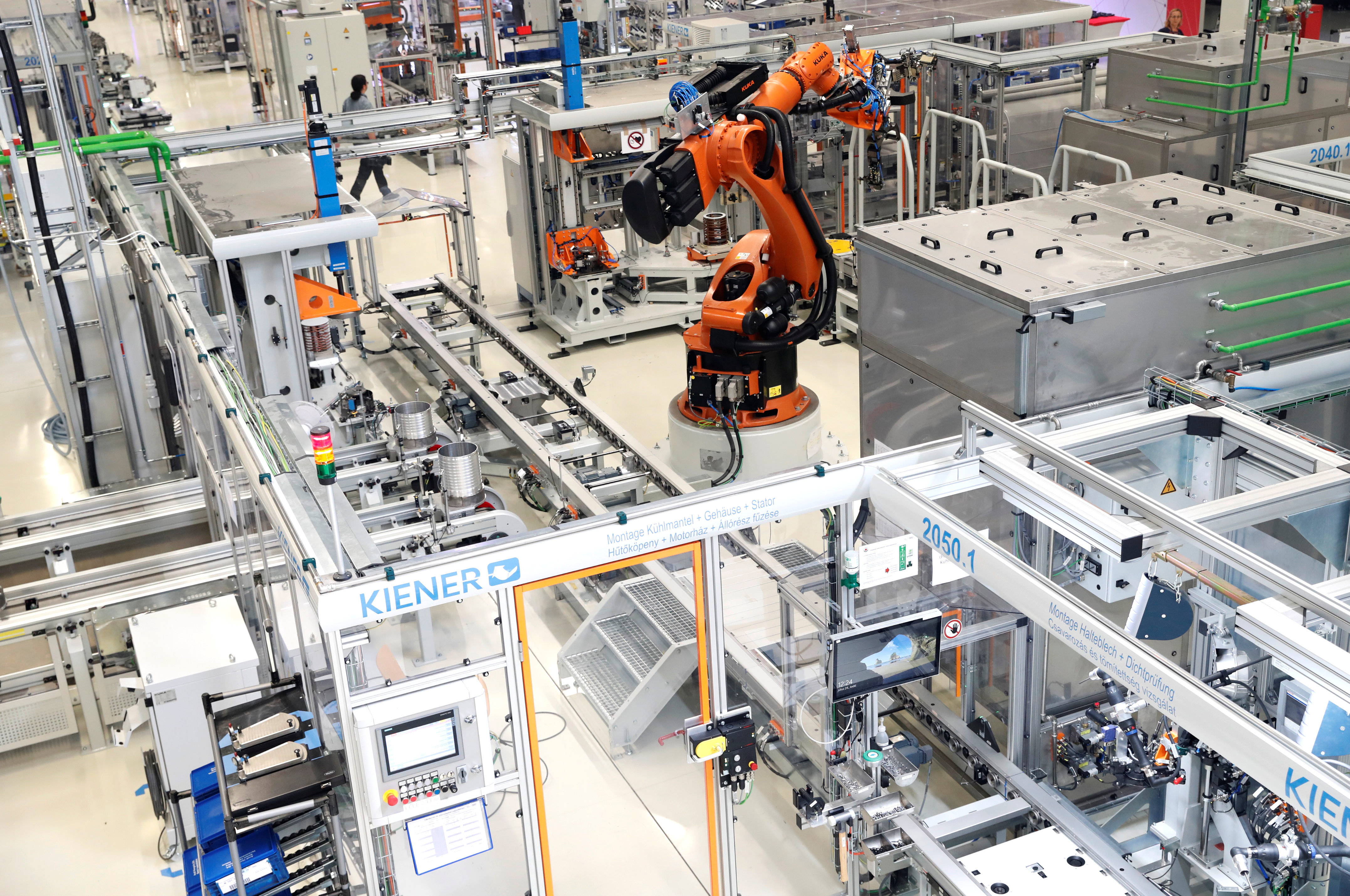 Electric engines production hall is seen at the Audi Factory in Gyor