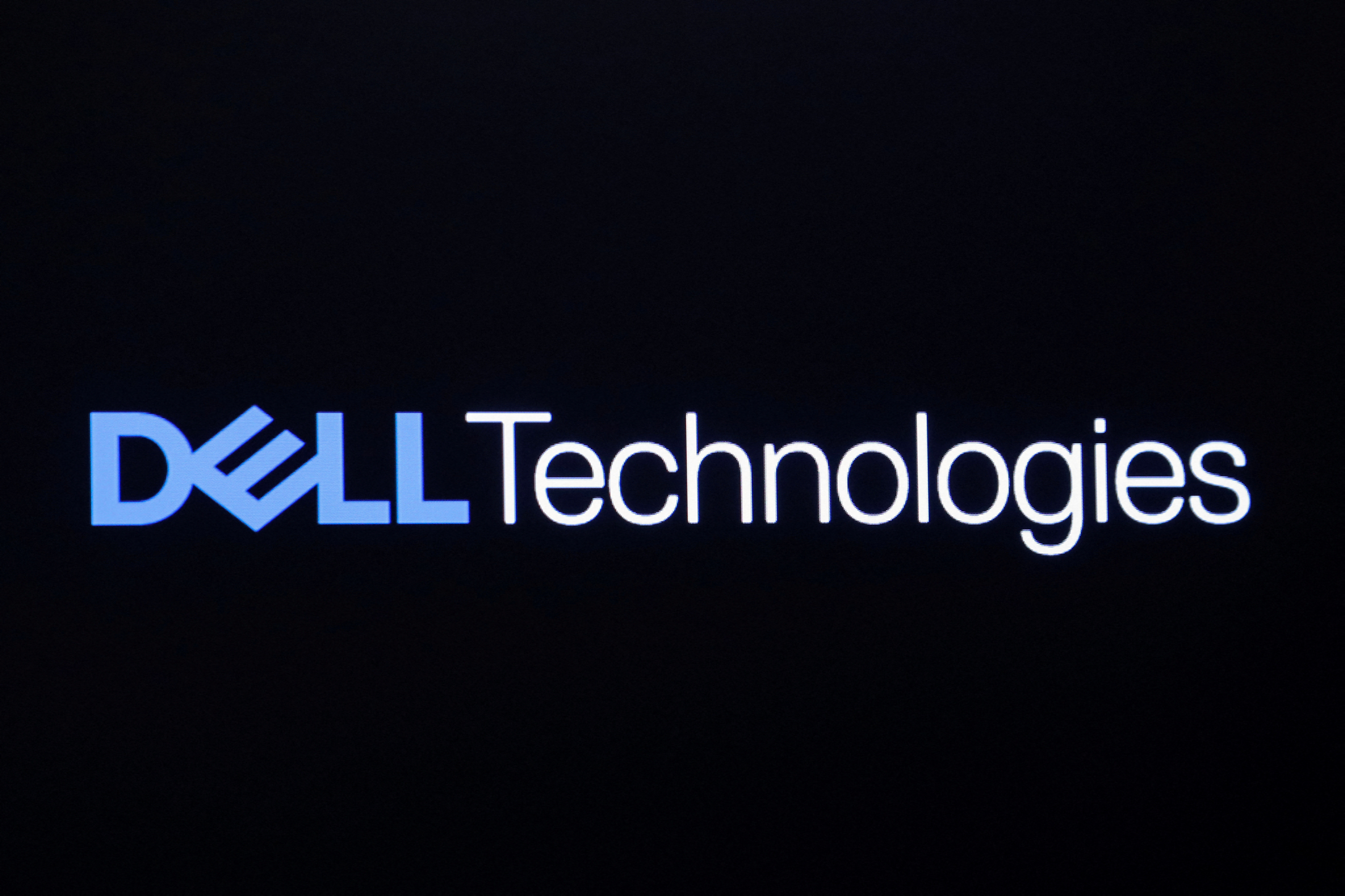 The logo for Dell Technologies Inc. is displayed on a screen on the floor of the New York Stock Exchange in New York