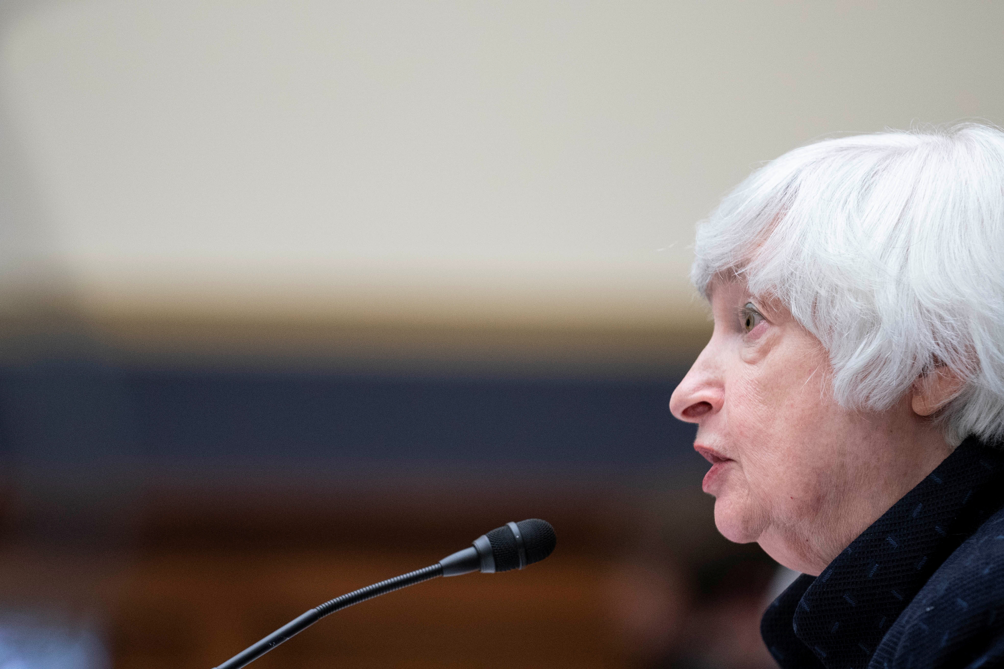 Treasury Secretary Janet Yellen testifies during the House Financial Services Committee hearing in Washington