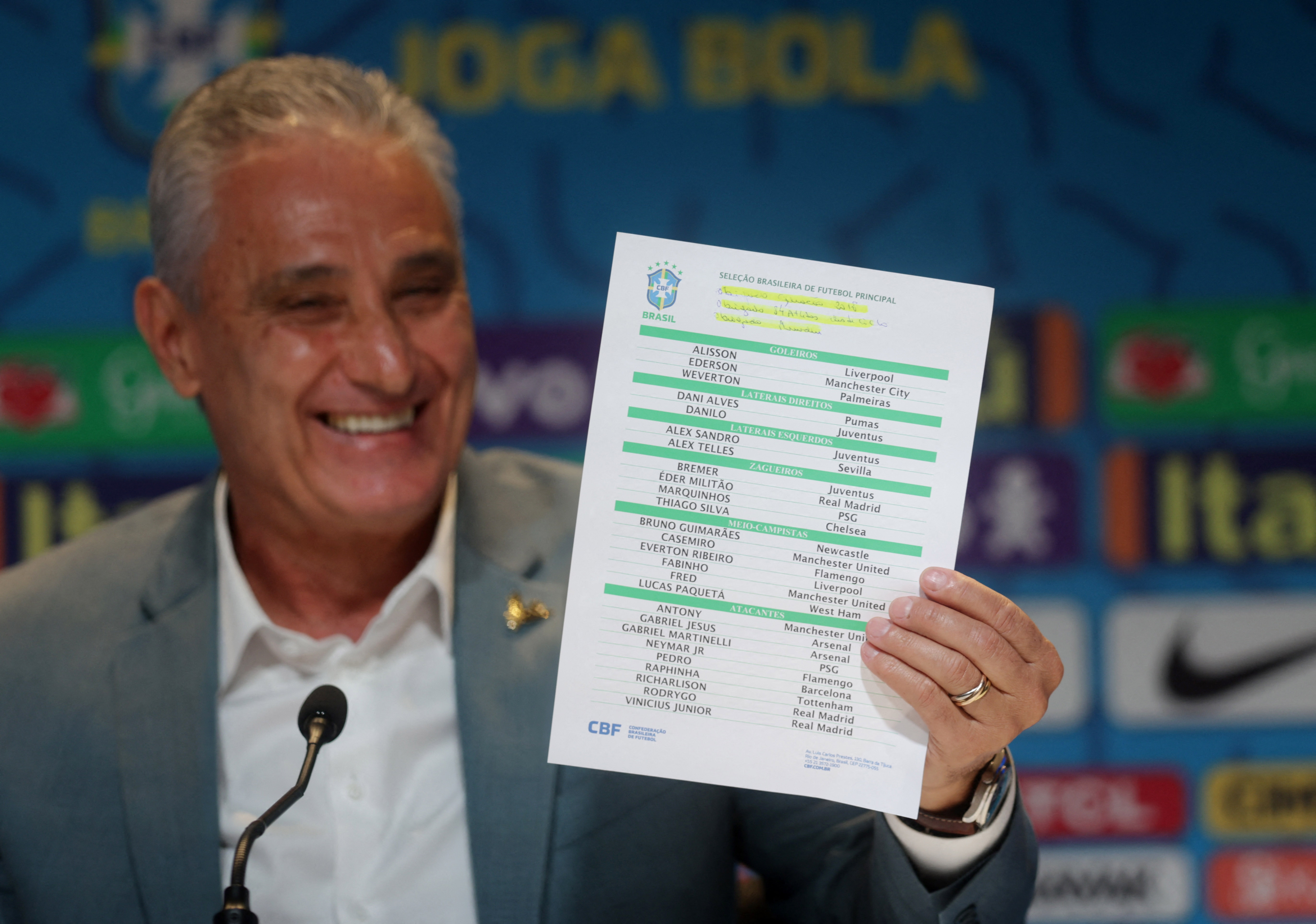 Brazil confirm their 26-man squad for the Qatar World Cup including Gabriel  Jesus and Antony