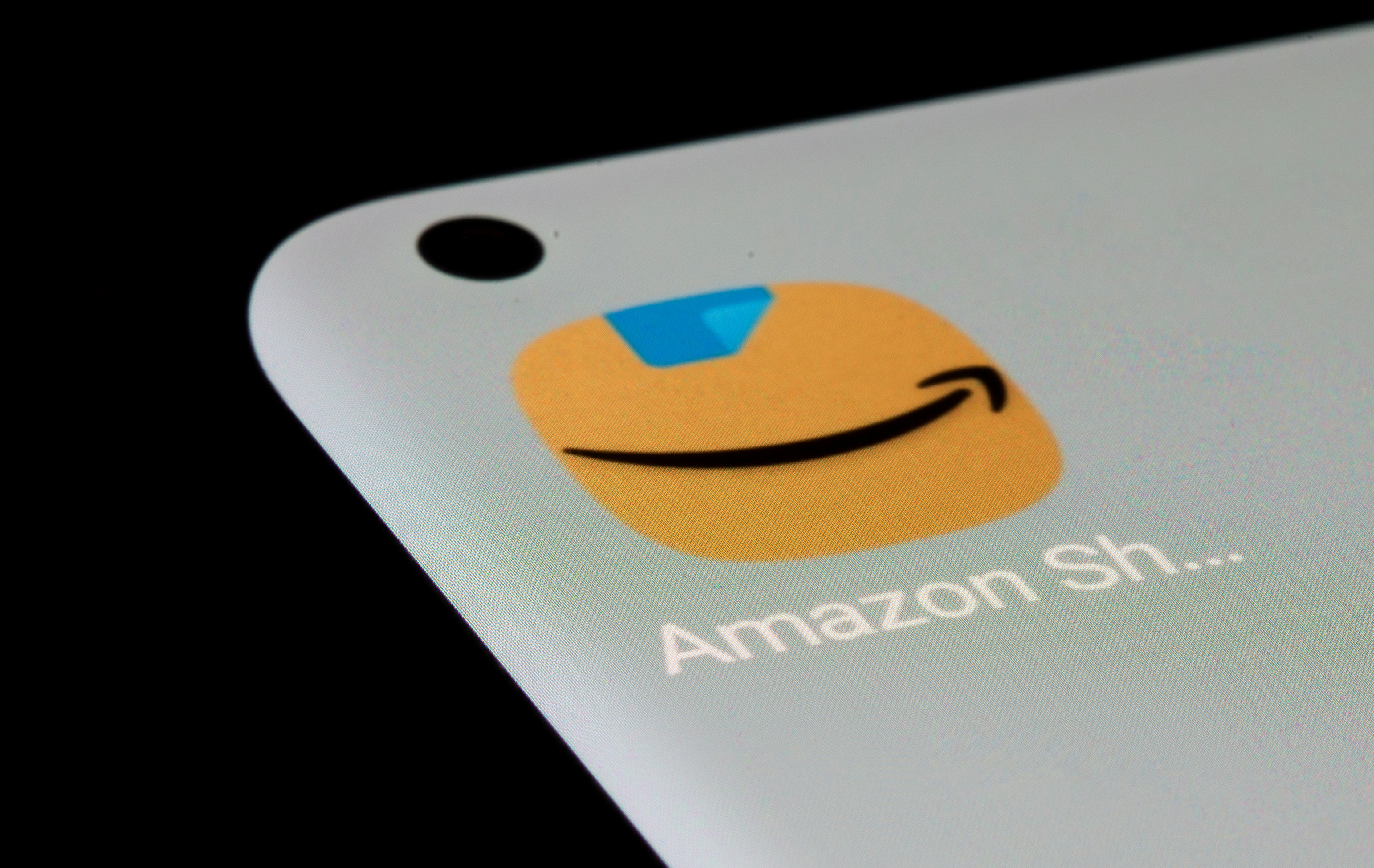 Amazon app is seen on a smartphone in this illustration