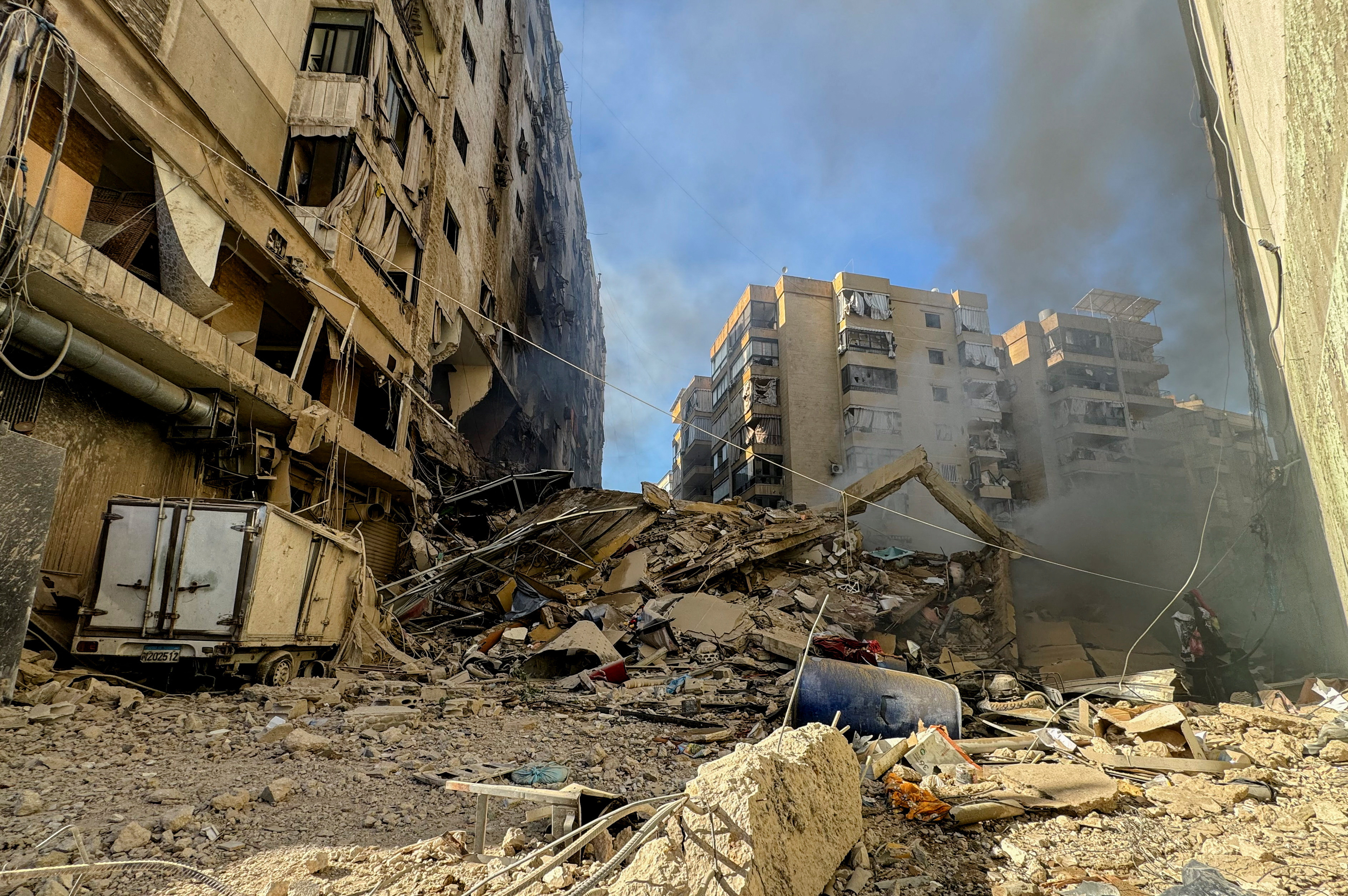 Aftermath of Israeli strikes on Beirut's southern suburbs