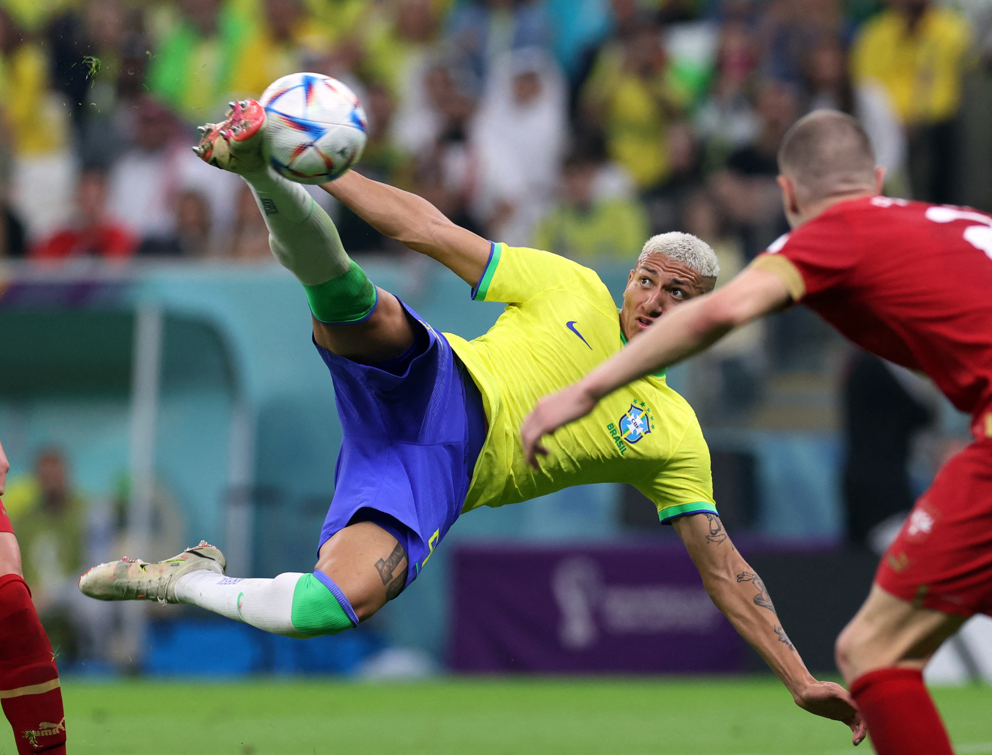 Richarlison Brazil scores v Serbia Group G World Cup Qatar 2022 Images