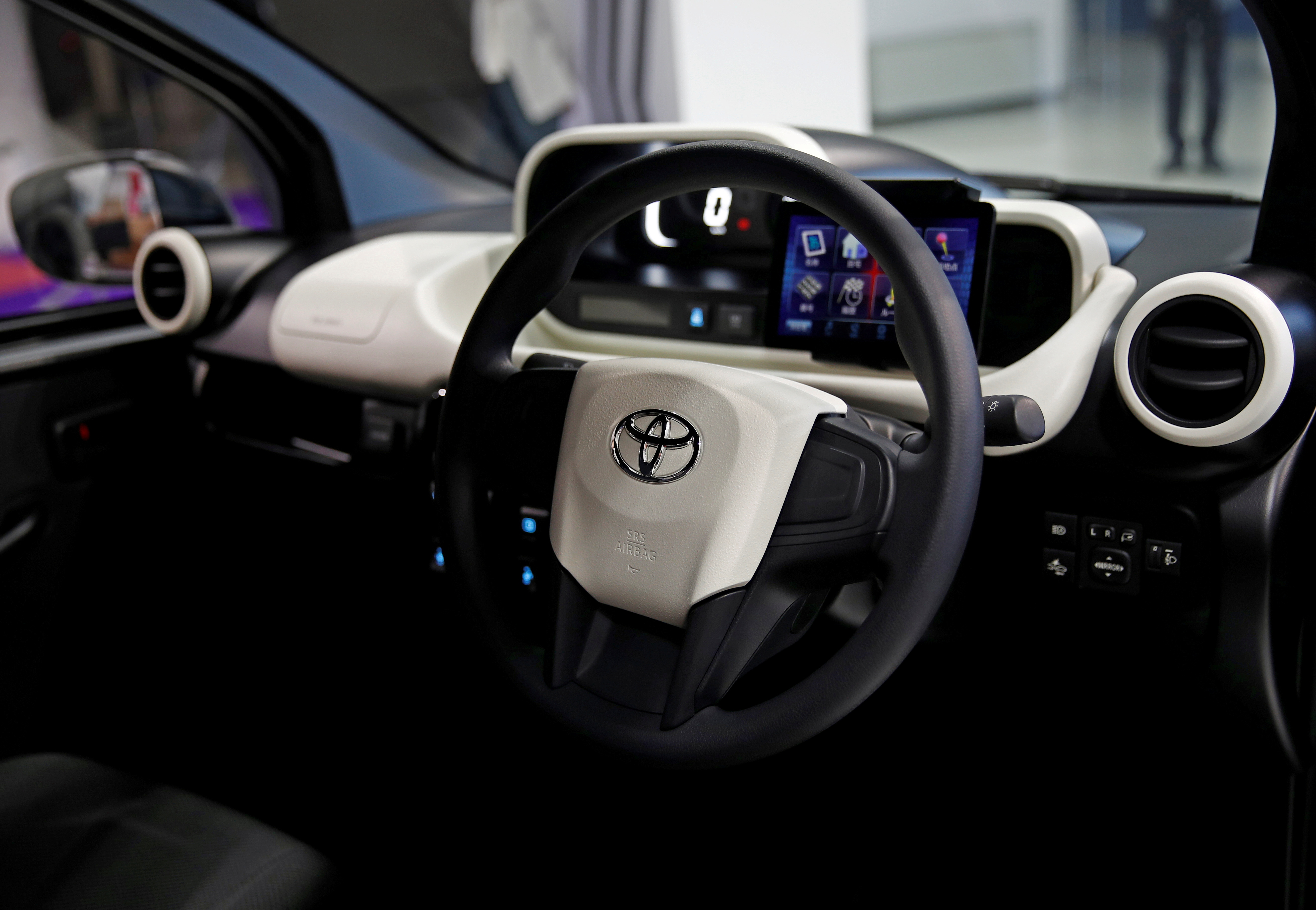 A view of the dashboard of Toyota's Ultra Compact BEV (battery electric vehicle) at the Tokyo Motor Show, in Tokyo