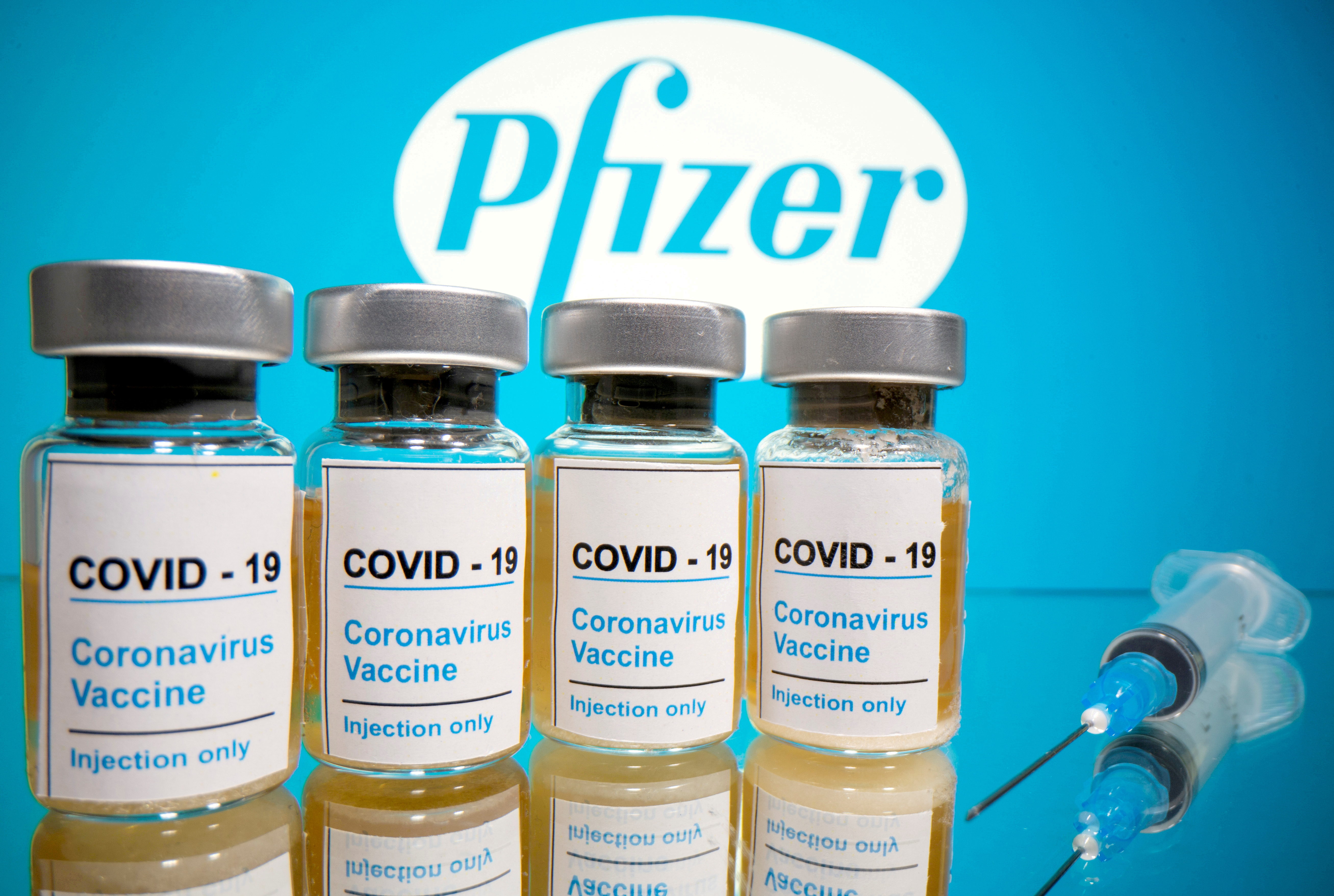 Vials of Pfizer's COVID-19 vaccine