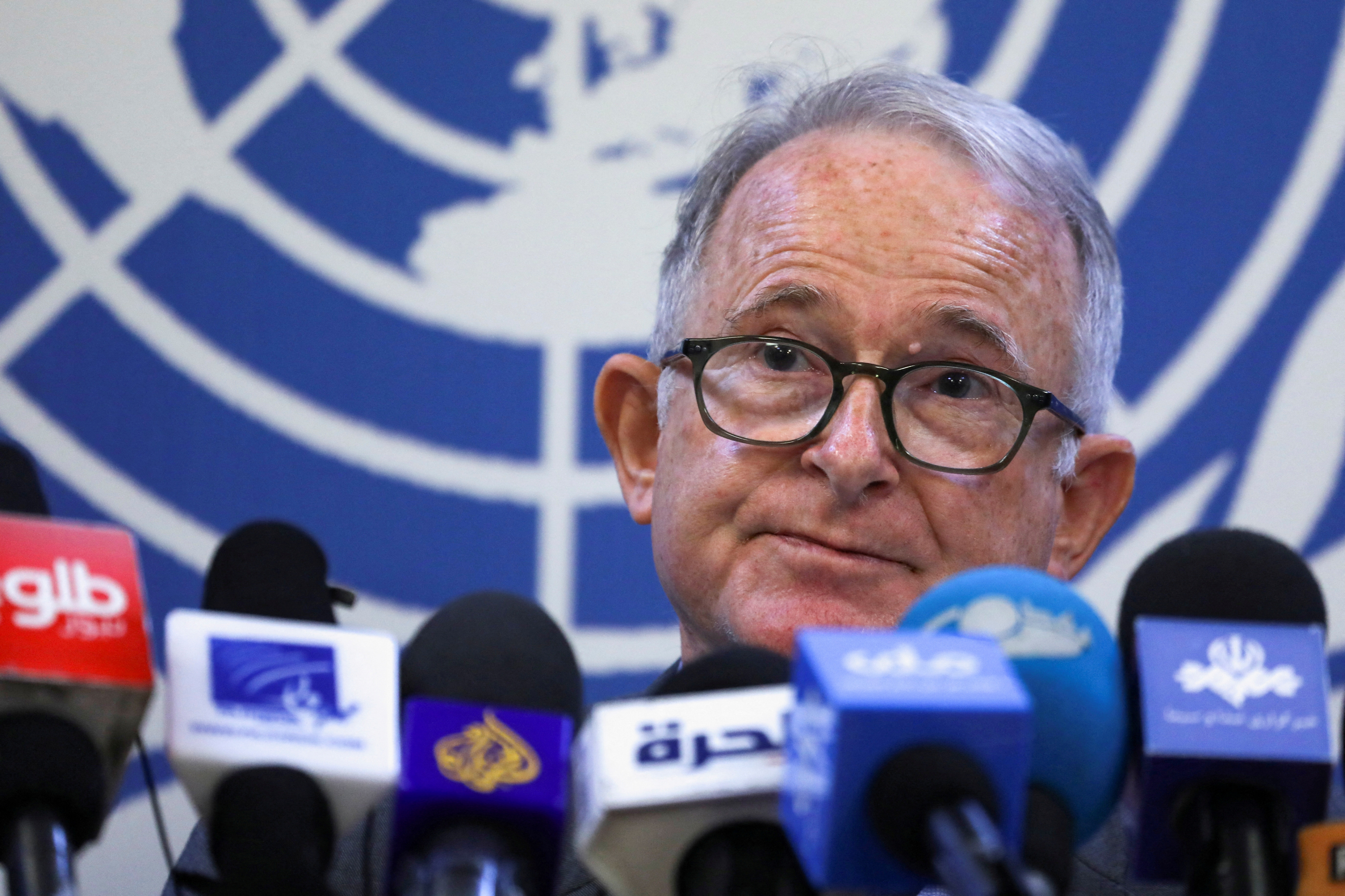 Special Rapporteur on Afghanistan Bennett attends a news conference, in Kabul