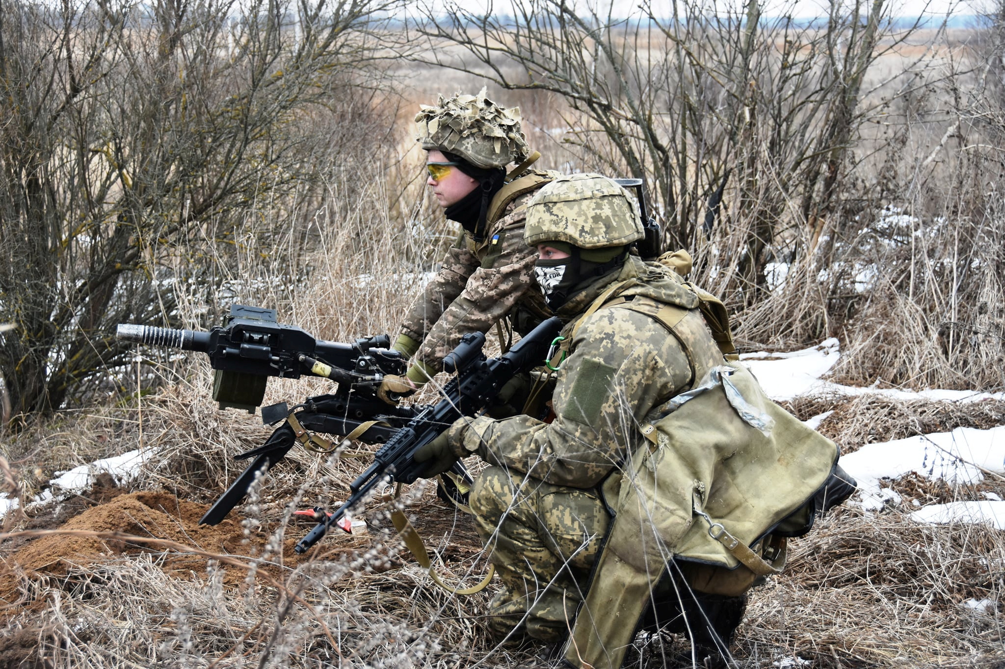 Ukrainian servicemen take part in military drills