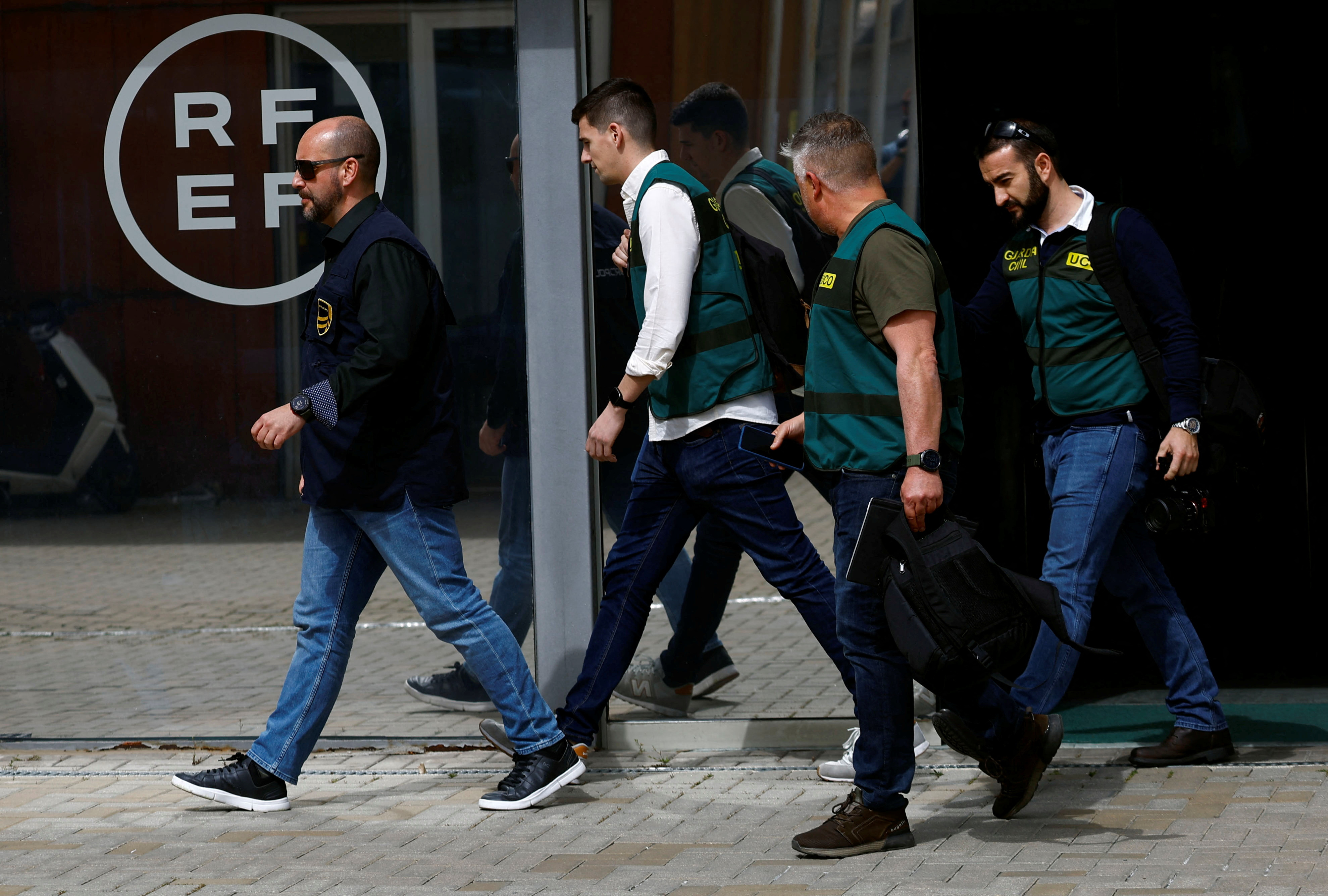 Spanish police search soccer federation headquarters as they search evidence in corruption probe, in Las Rozas