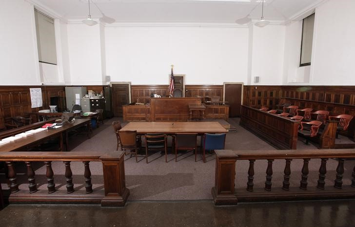 A view of court room 422 of the New York Supreme Court