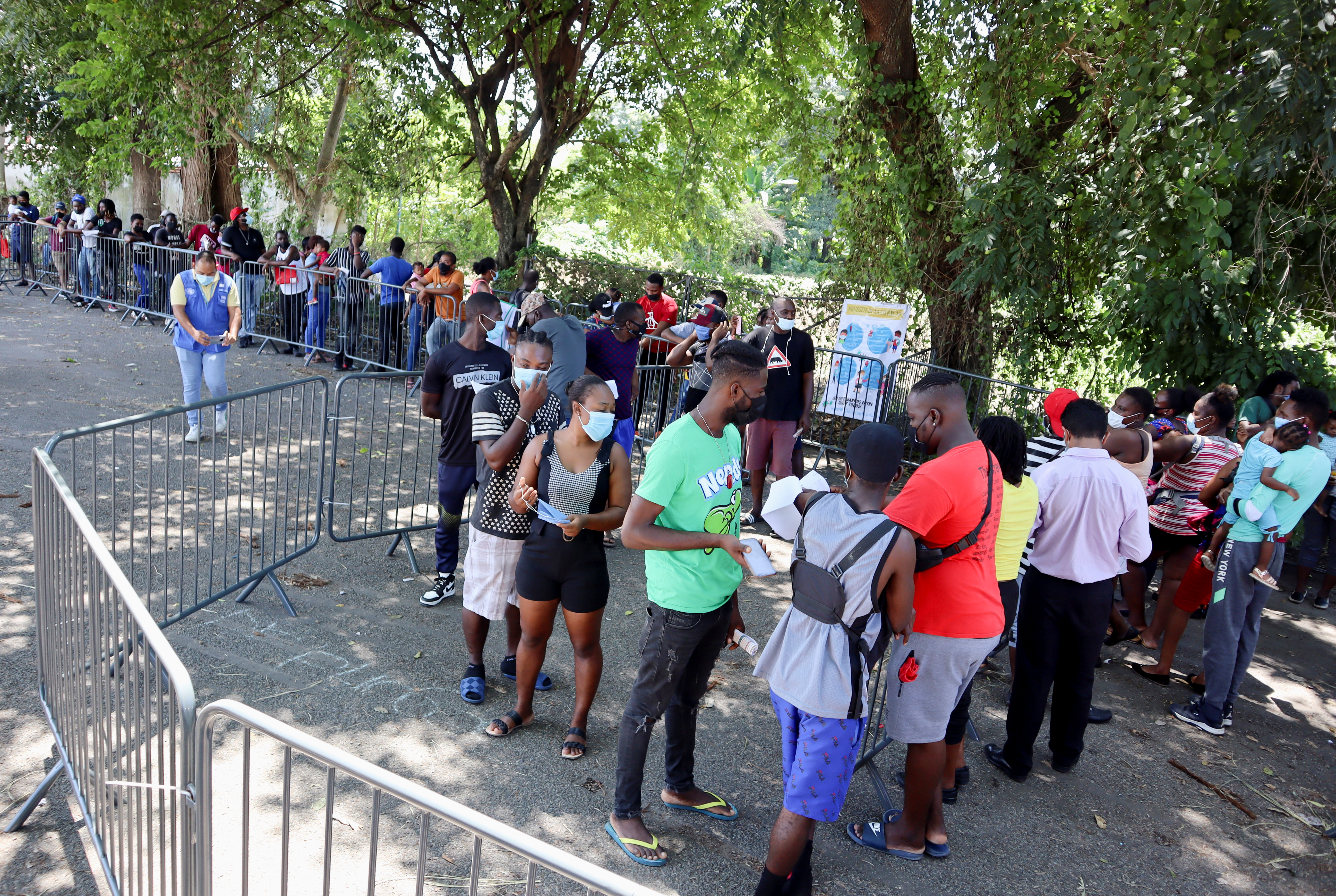 Migrants wait for asylum processing, in Tapachula