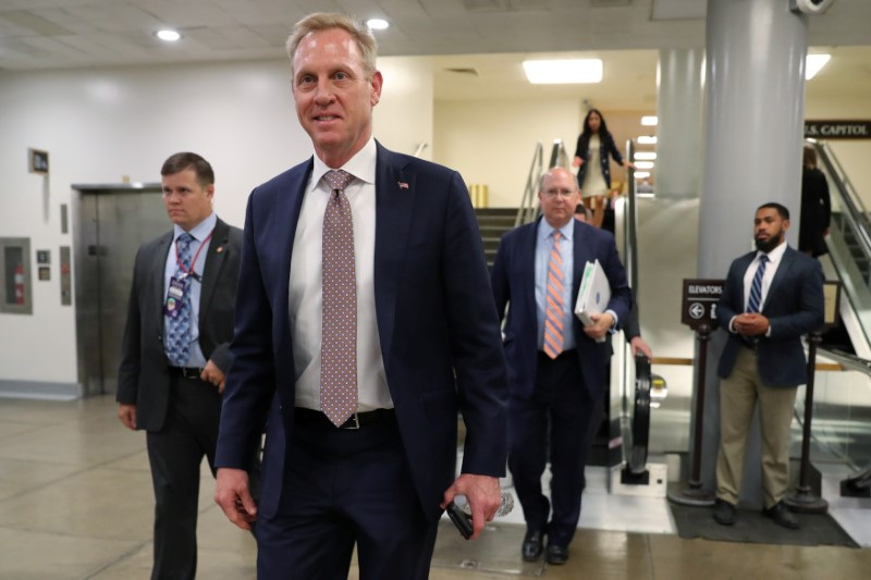 U.S. acting Secretary of Defense Shanahan walks through the subway system at the U.S. Capitol in Washington