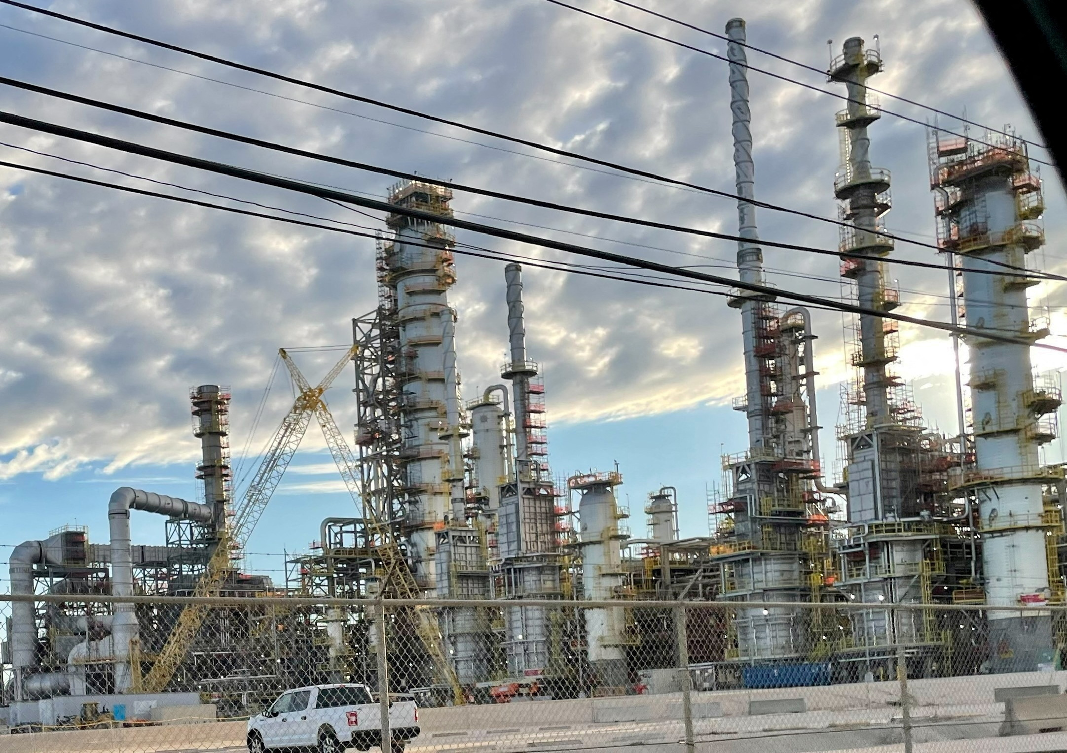 A general view of a new crude distillation unit under construction at Exxon Mobil's refinery in Beaumont, Texas