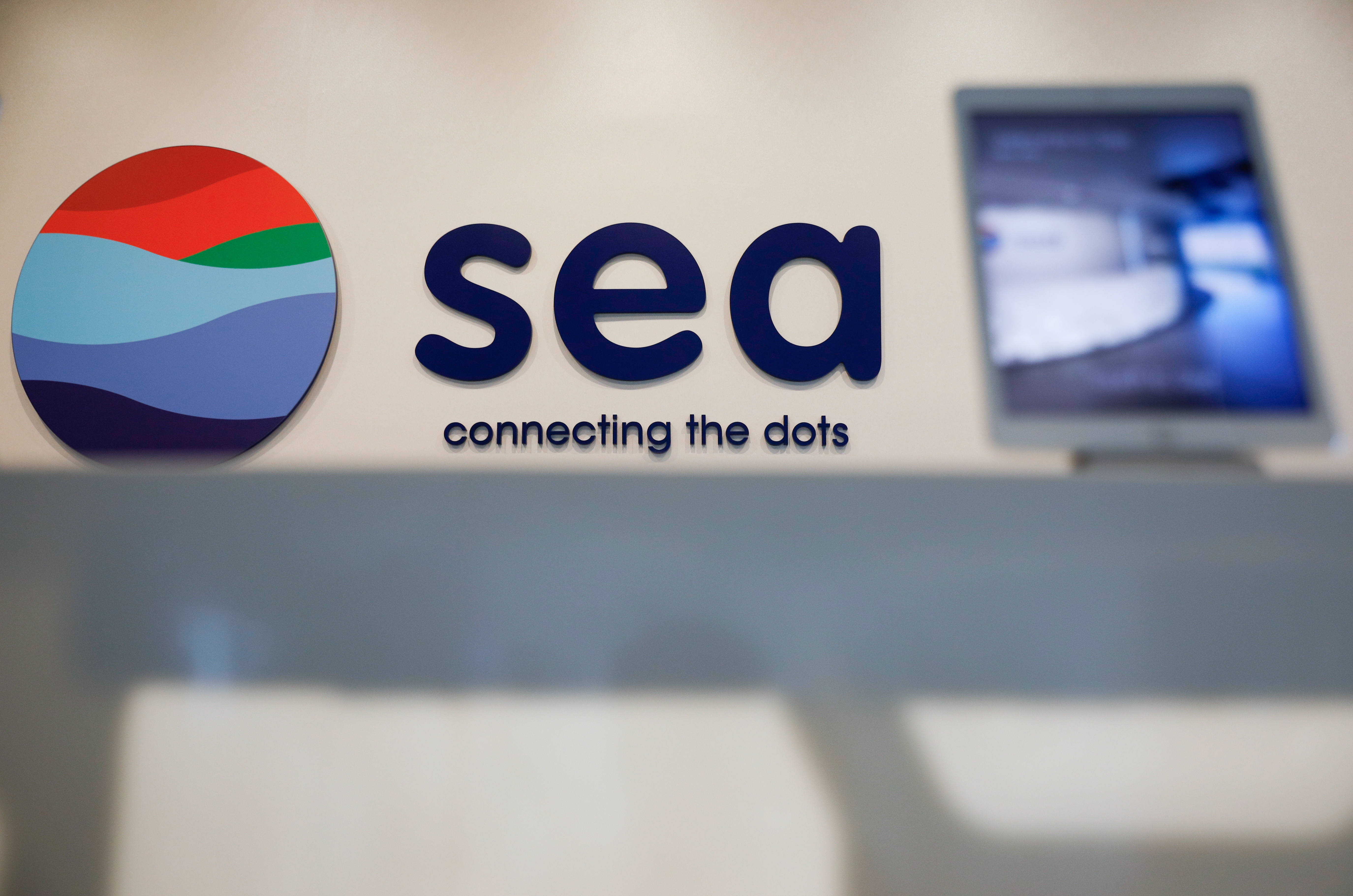 Sea Ltd's signage is pictured at their office in Singapore