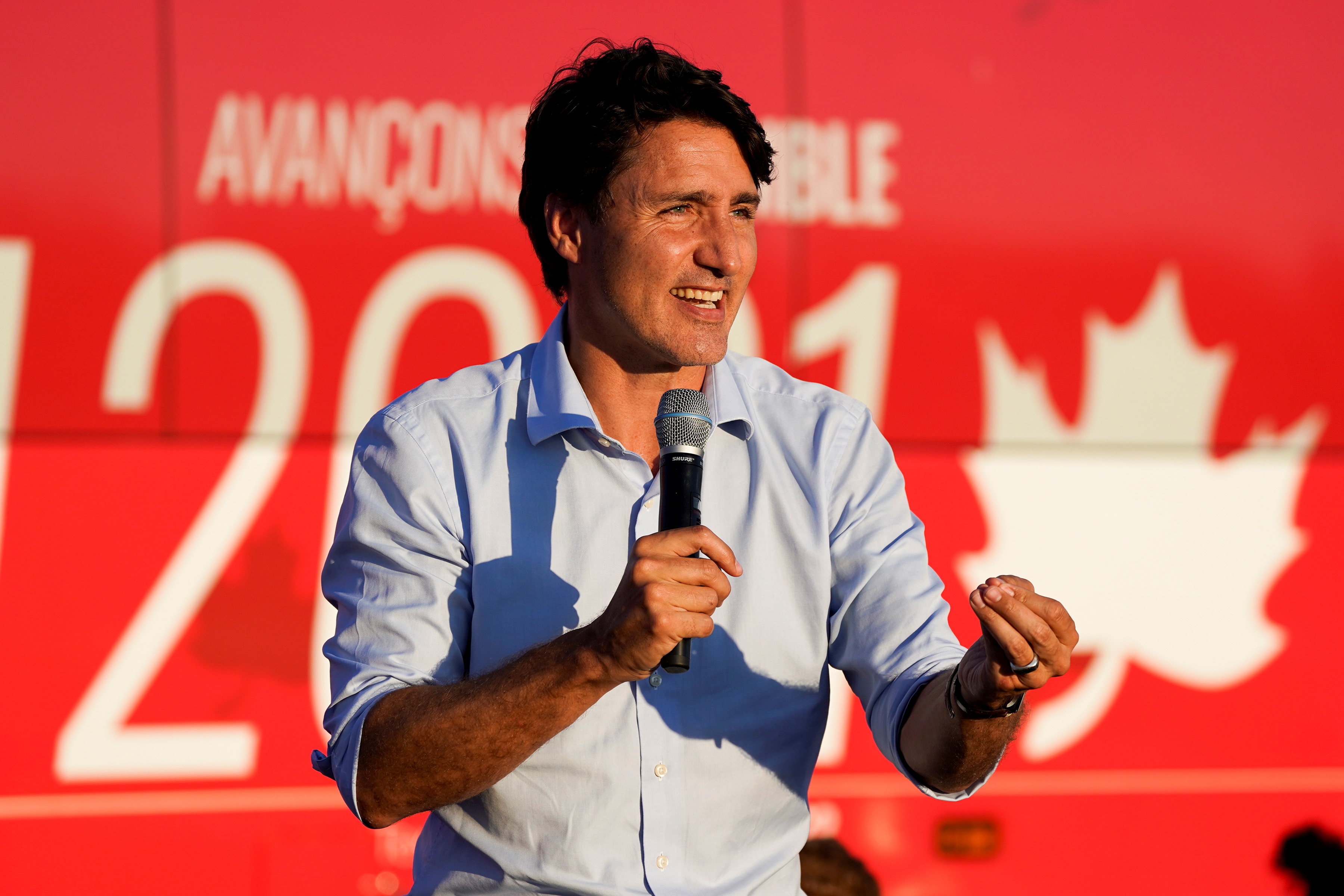 Canada's Prime Minister Justin Trudeau campaigns in Hamilton, Ontario
