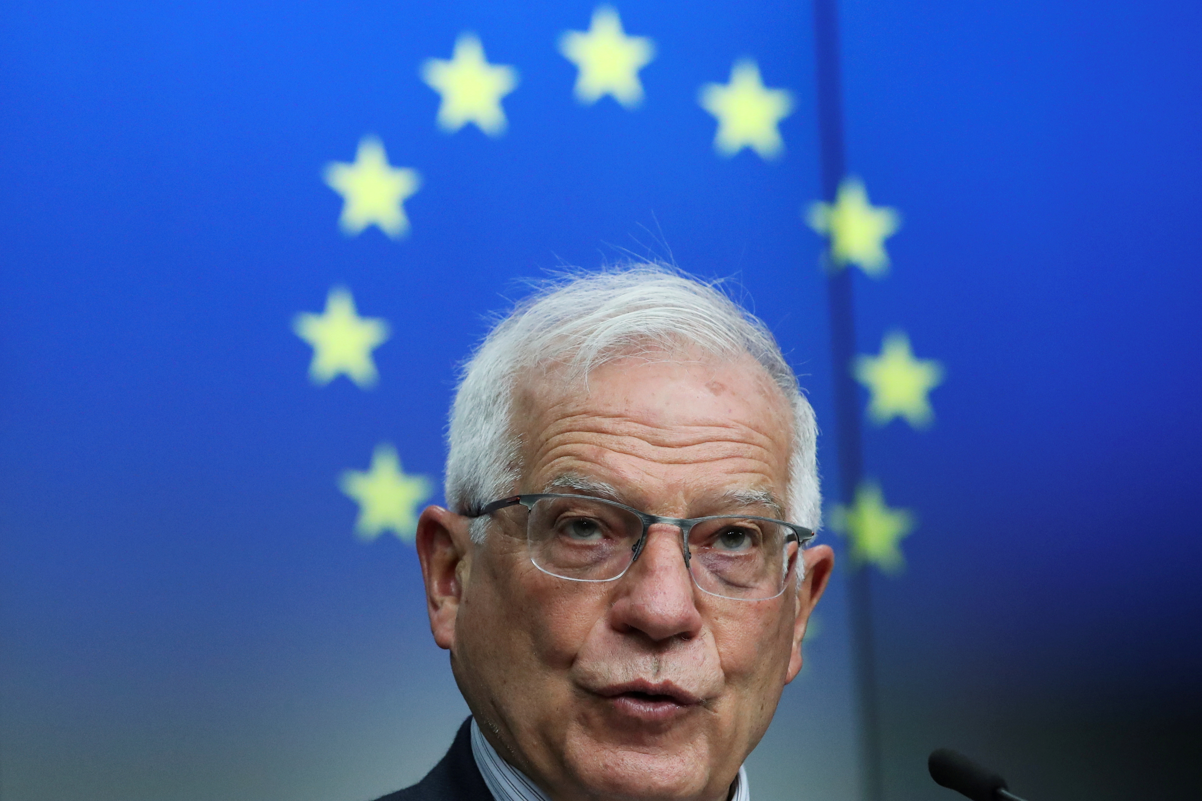 EU High Representative for Foreign Affairs Borrell and Georgia's PM Garibashvili hold a news conference in Brussels