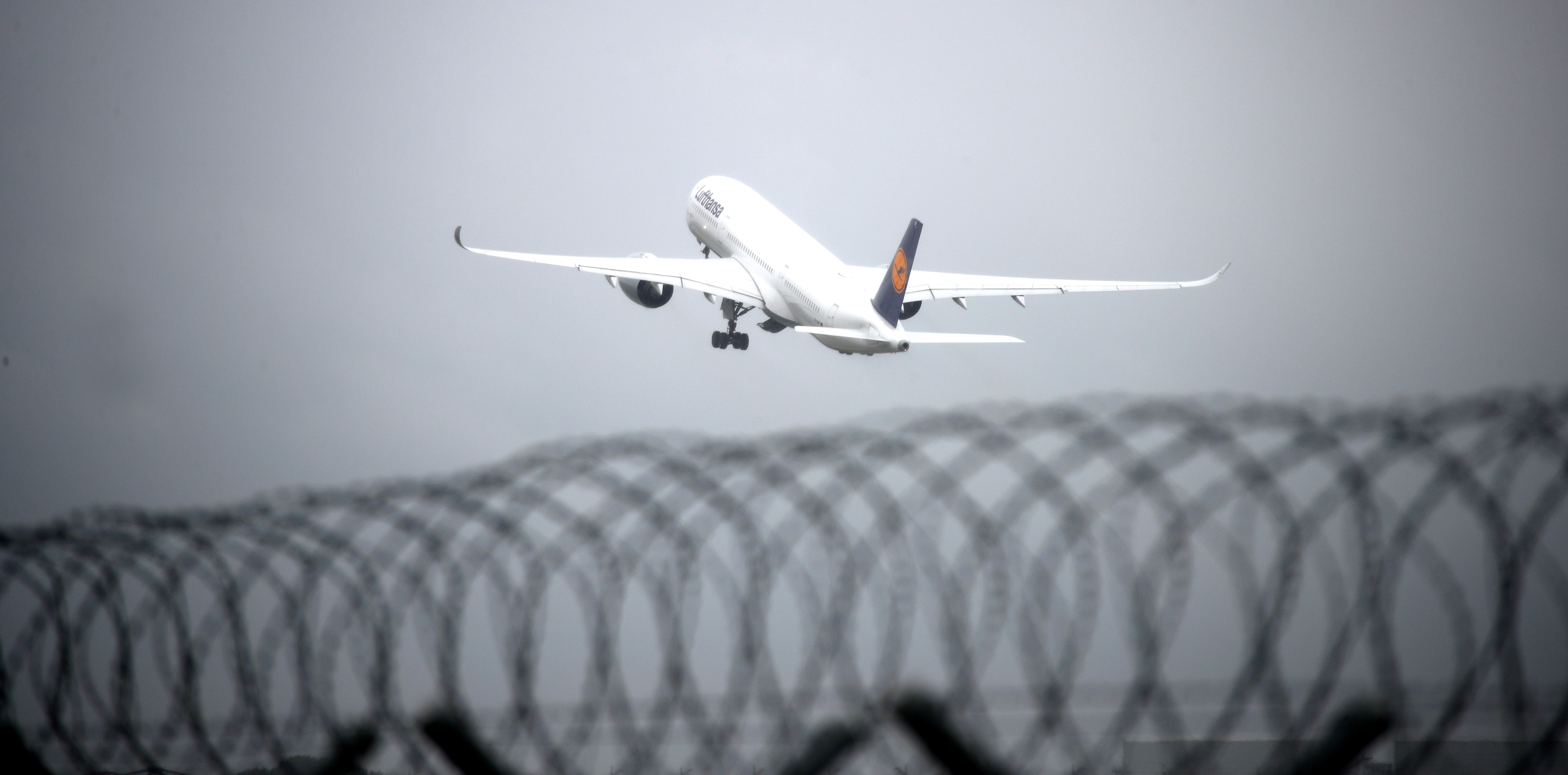 An Airplane of German carrier Lufthansa takes off from Munich International Airport