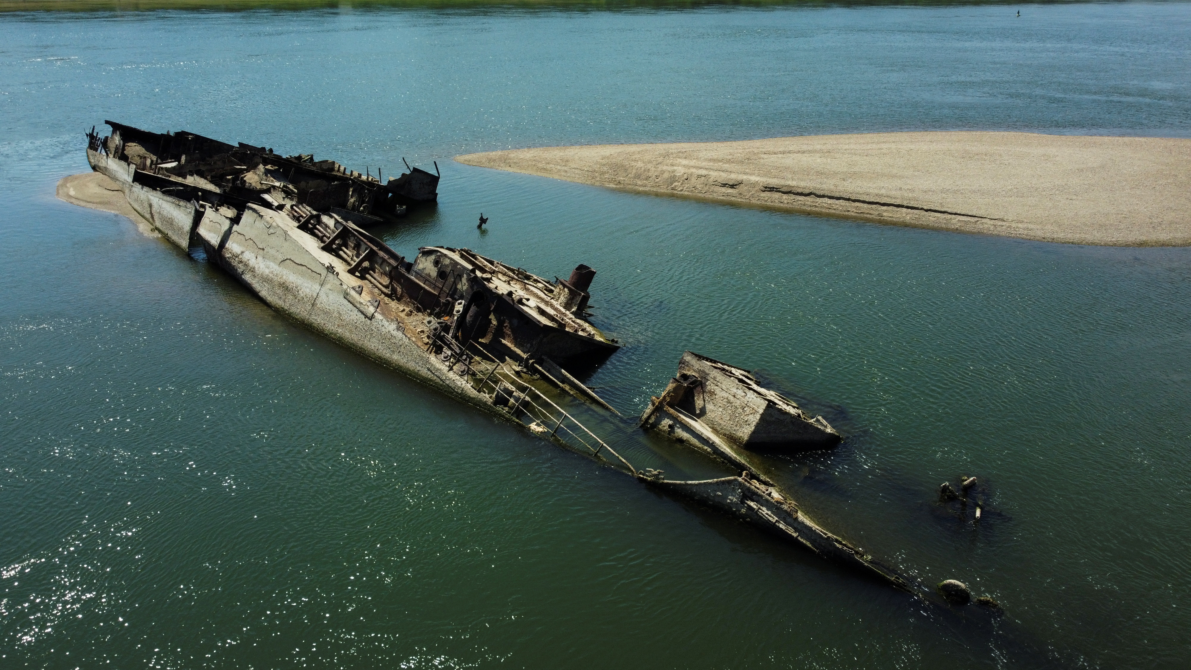 Low water levels on Danube reveal sunken WW2 German warships | Reuters