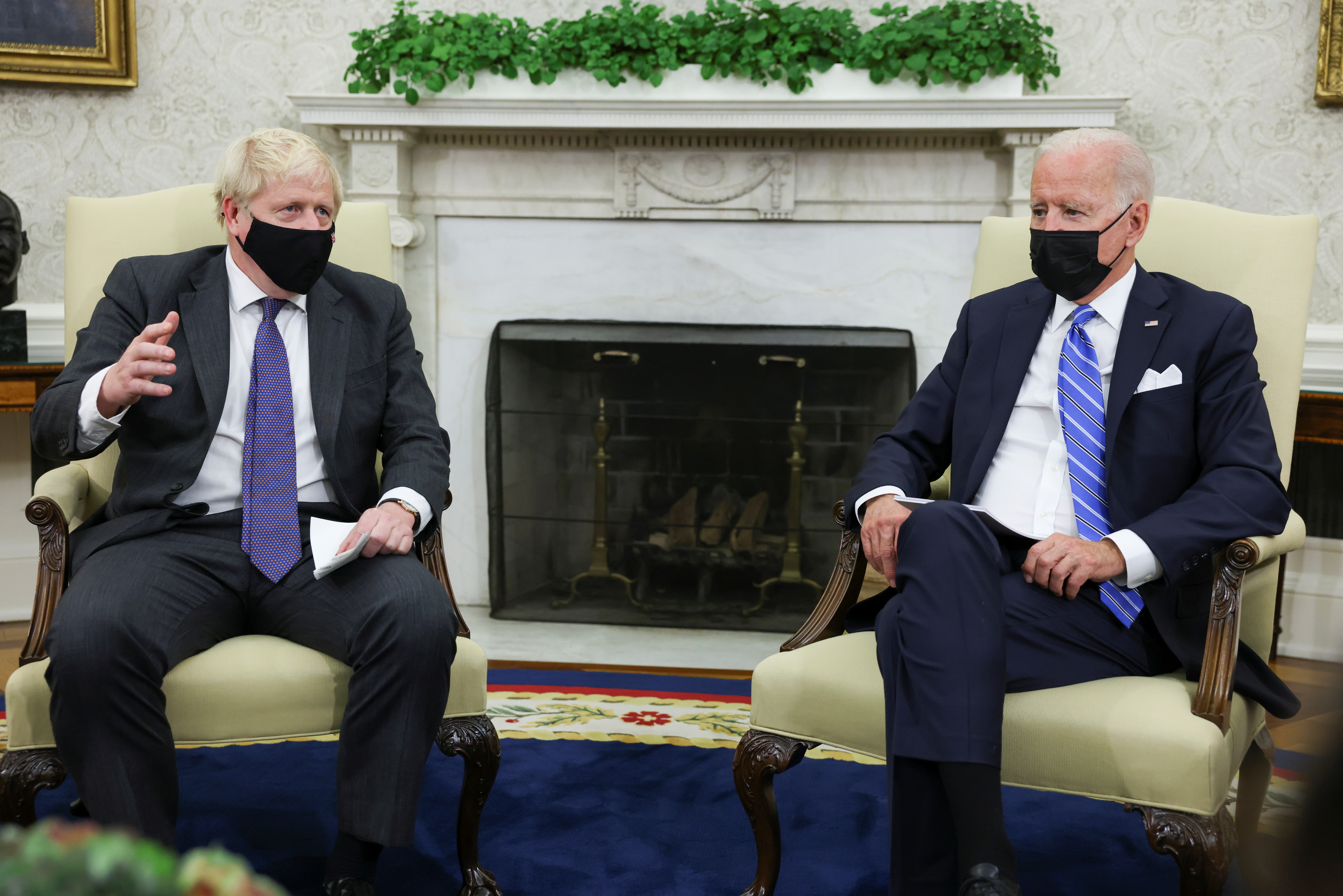 U.S. President Joe Biden meets with British Prime Minister Boris Johnson in Washington