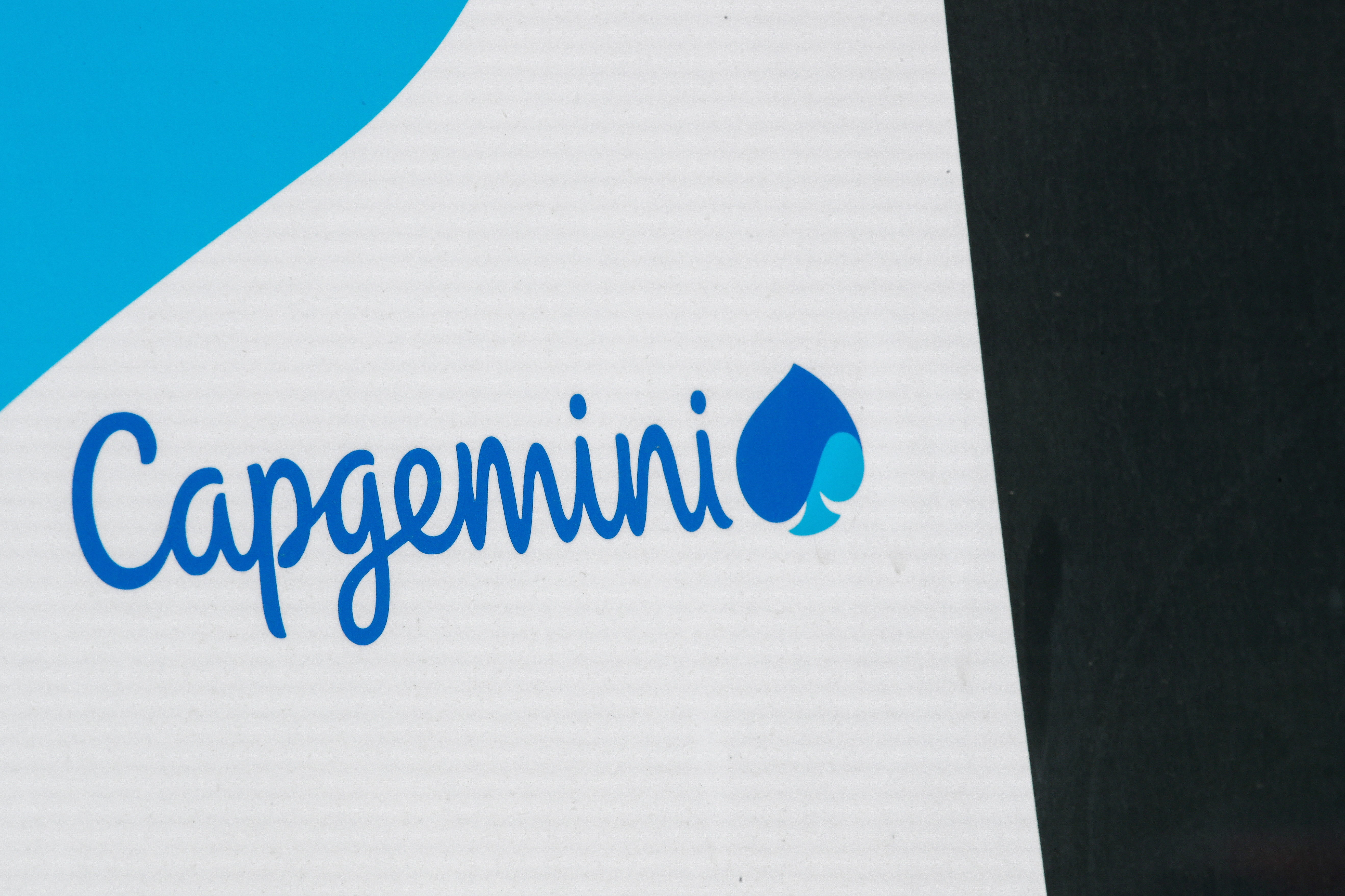 The Capgemini logo is seen at the company's office in Issy-les-Moulineaux near Paris