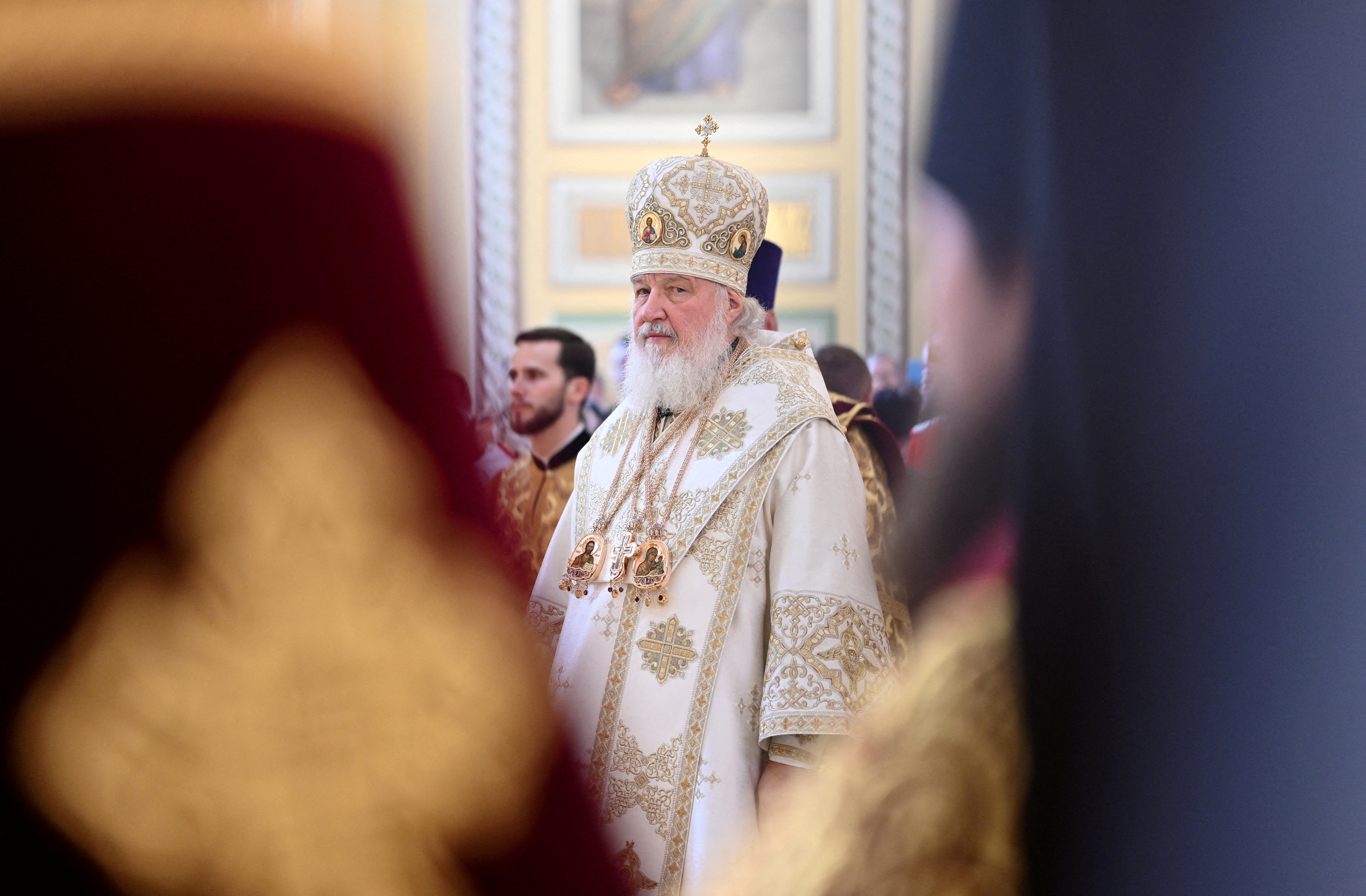 Patriarch Kirill of Moscow and All Russia conducts a service to consecrate a renovated cathedral in Rostov-on-Don