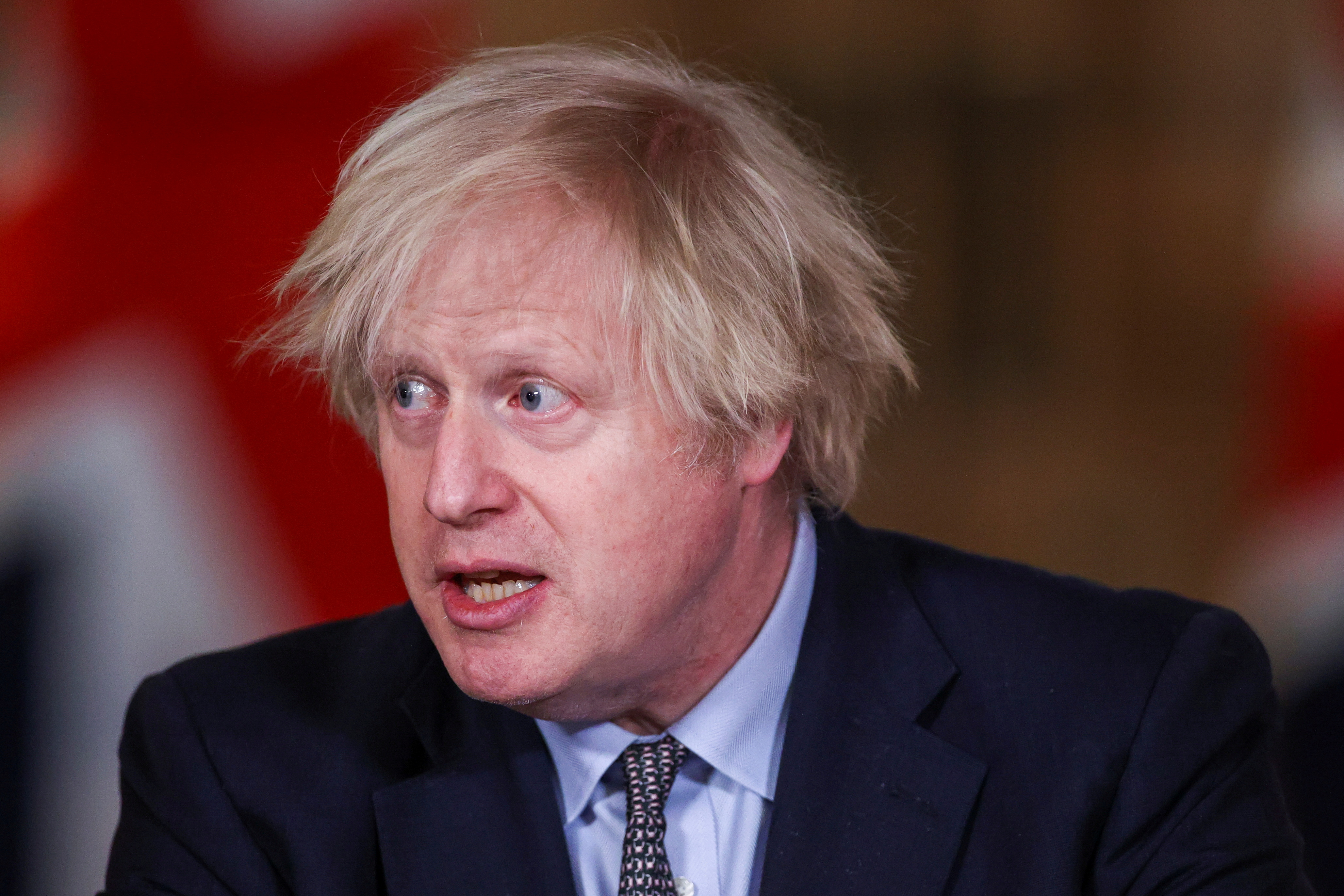 Britain's PM Johnson holds a news conference at 10 Downing Street in London
