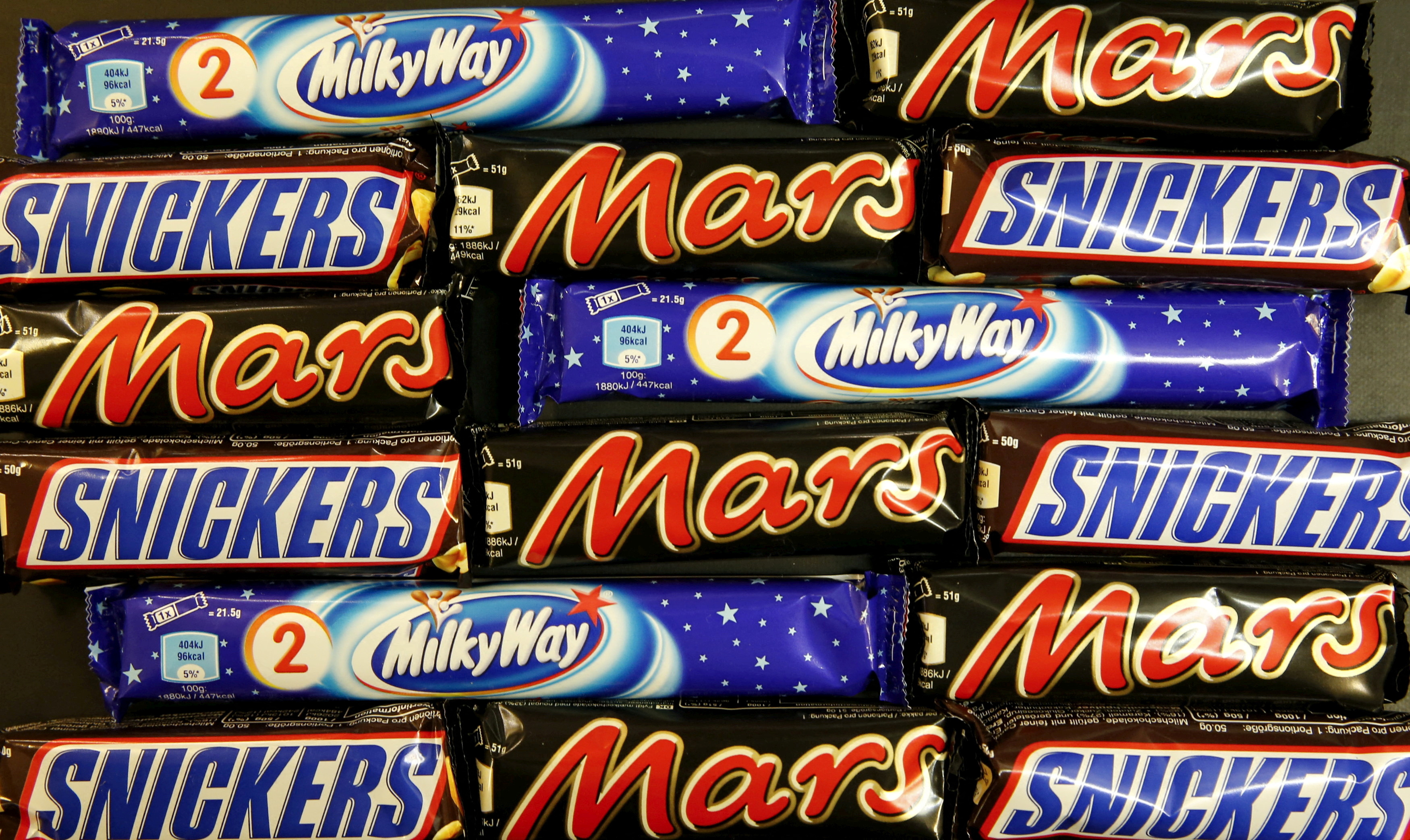 FILE PHOTO: Mars and Snickers bars are seen in this picture illustration