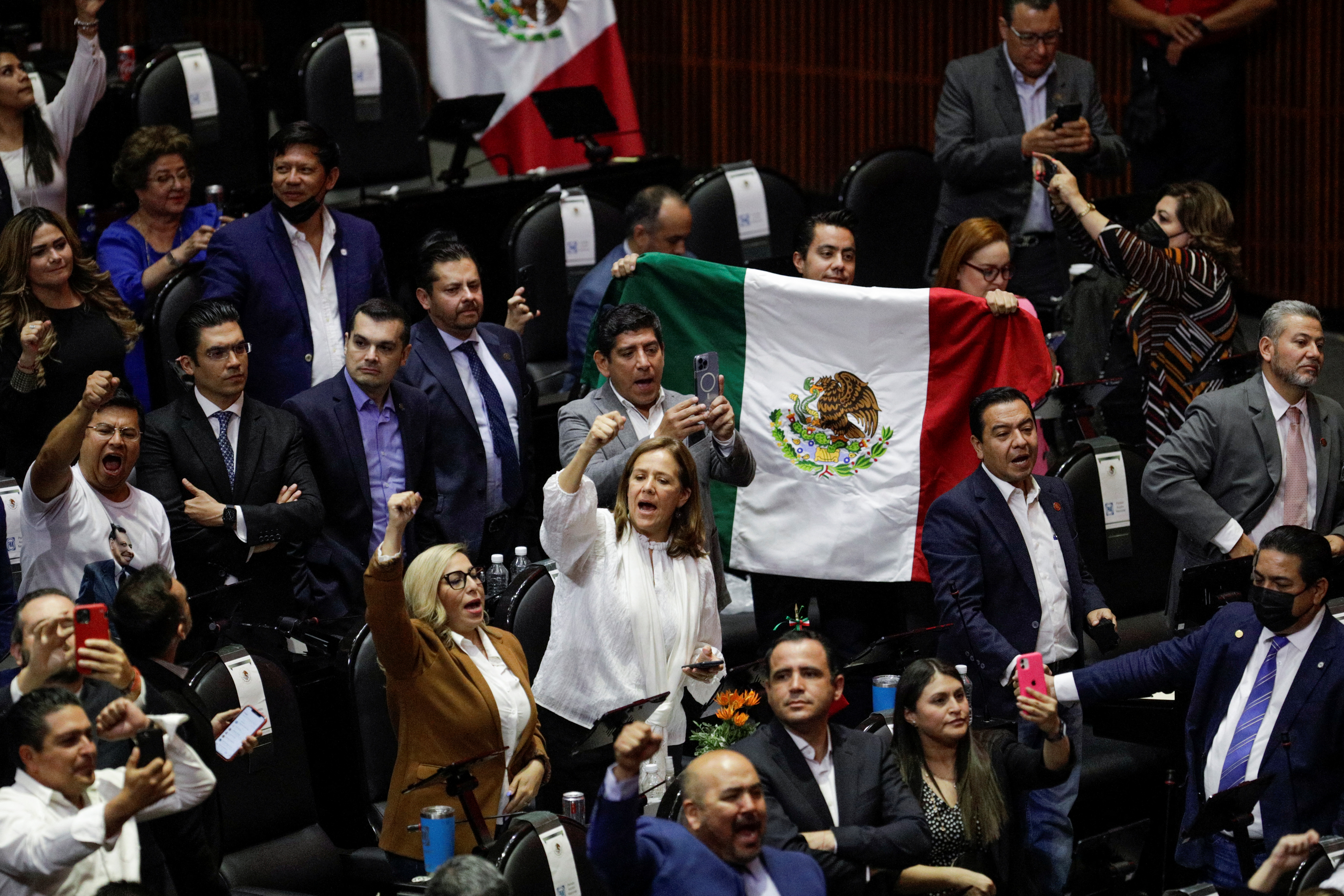 Mexican legislators vote on constitutional reform of the electricity sector, in Mexico City