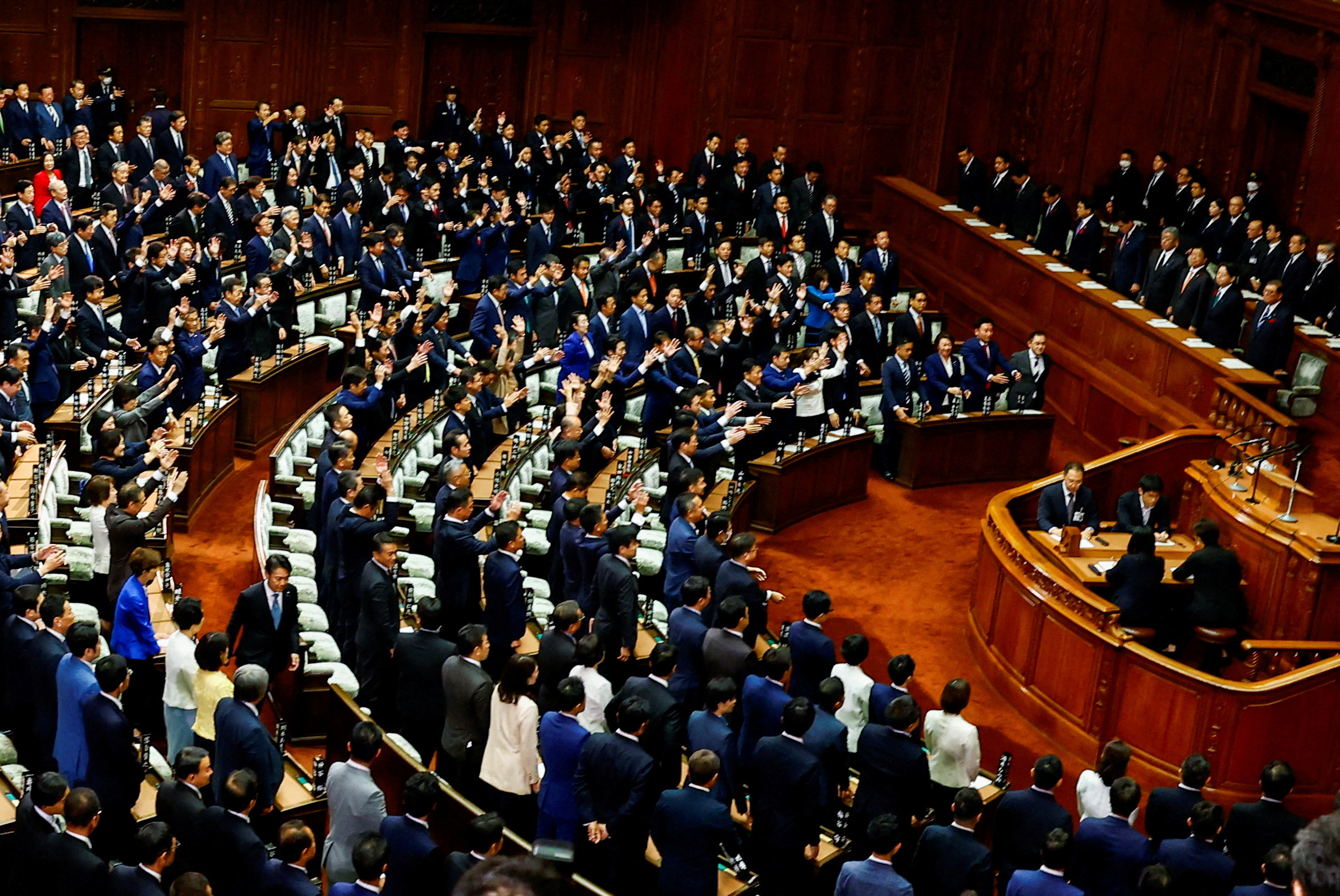 Lower house plenary session at the parliament, in Tokyo