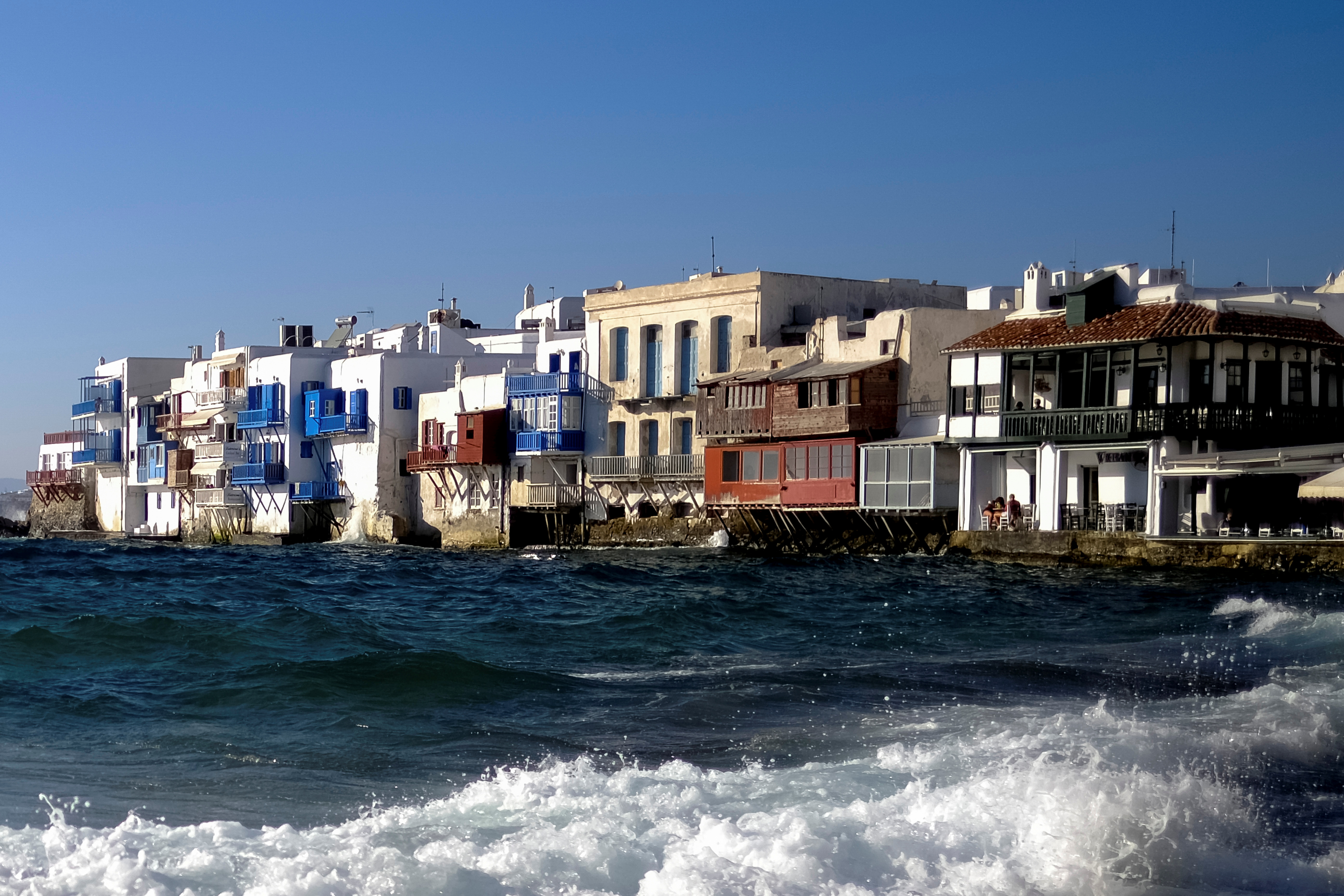 A view of Little Venice on the island of Mykonos