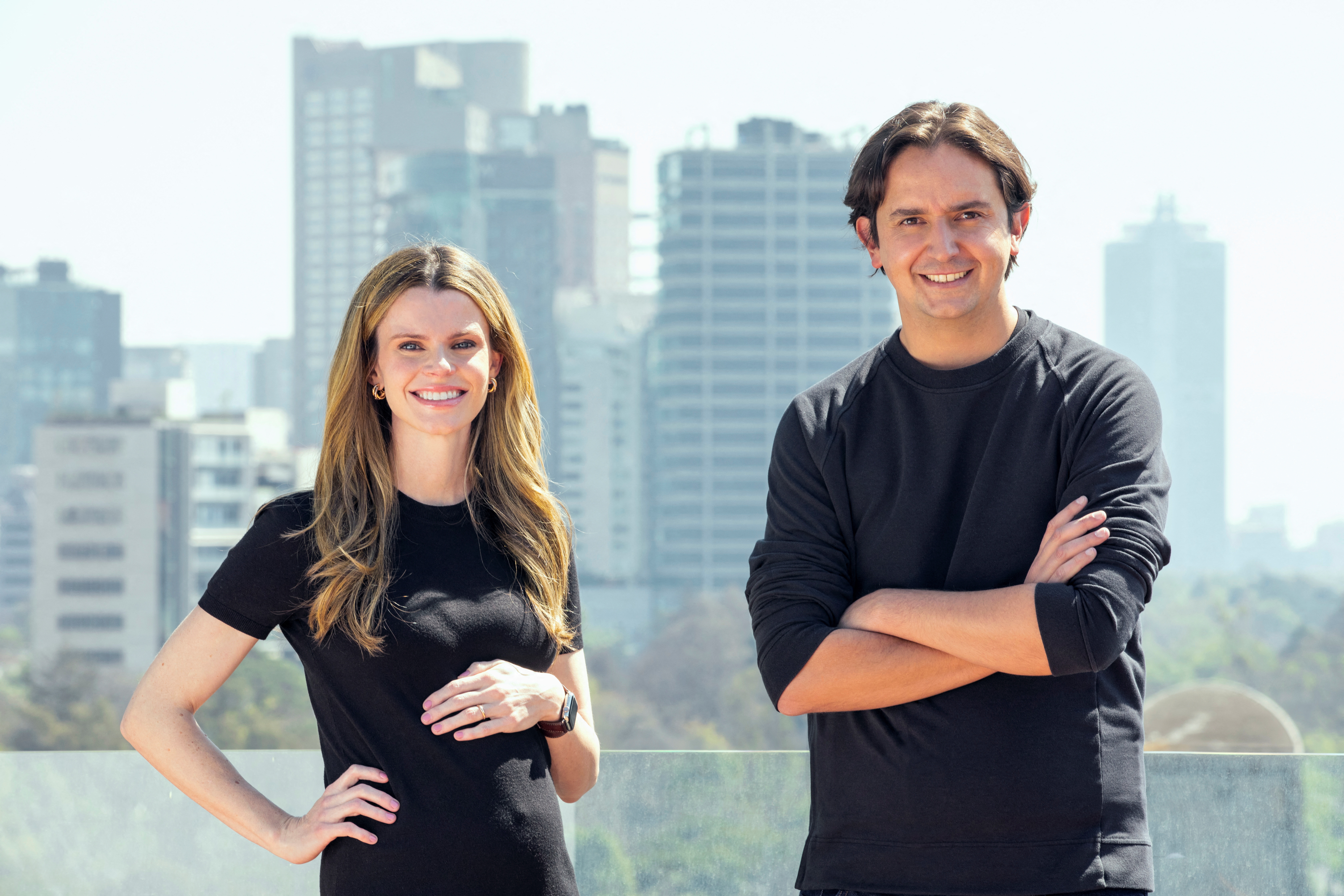 TuHabi co-founders Brynne McNulty Rojas and Sebastian Noguera pose for this handout photo in Mexico City