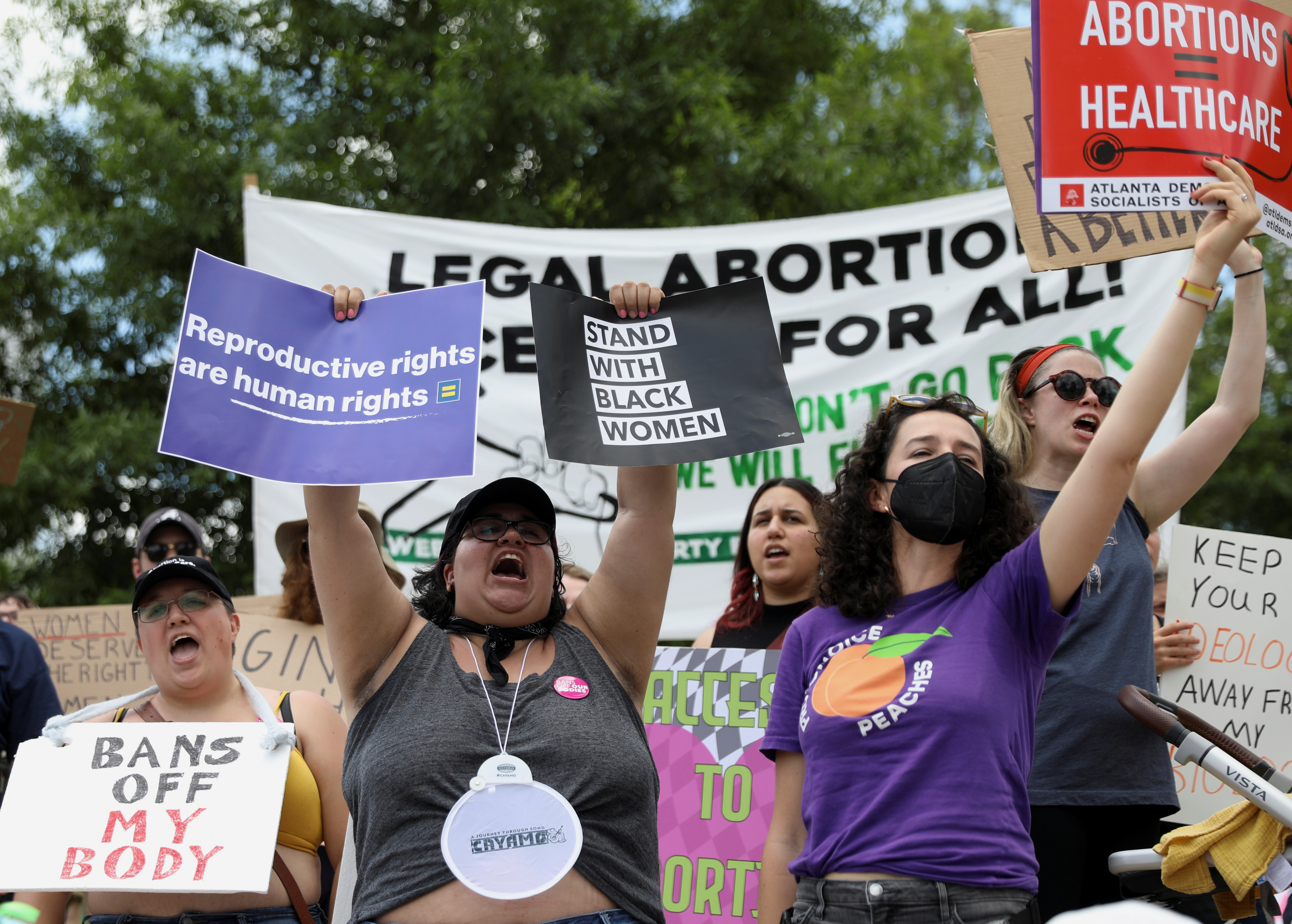 Abortion rights protesters participate in nationwide demonstrations, in Atlanta