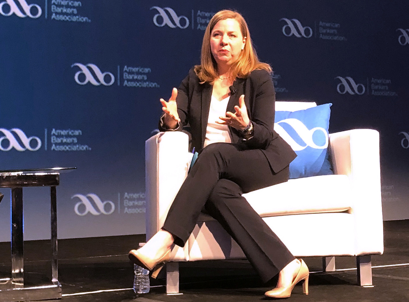 Federal Reserve Governor Michelle Bowman gives her first public remarks as a Fed policymaker at an American Bankers Association conference in San Diego