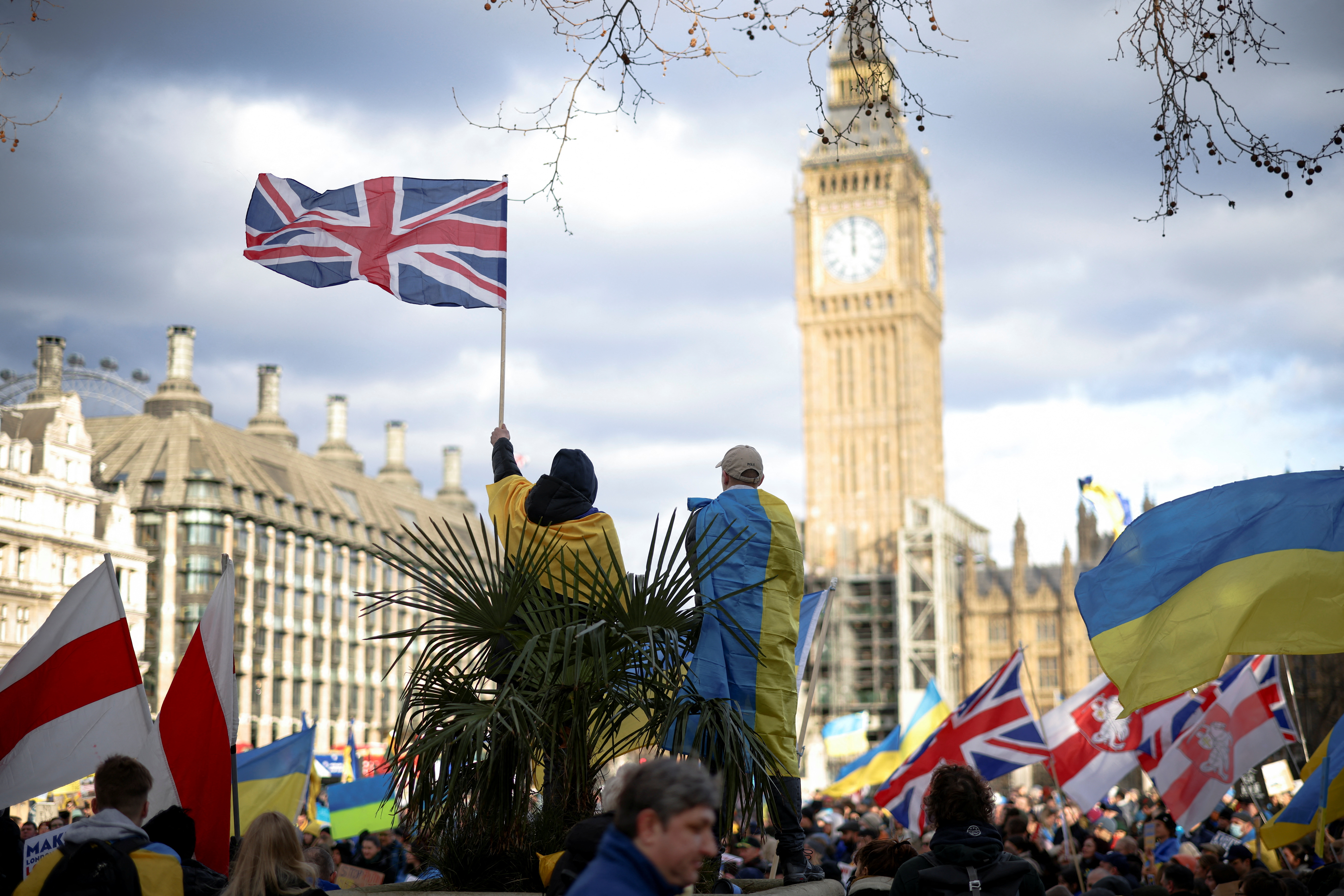 Protest against Russia's invasion of Ukraine, in London