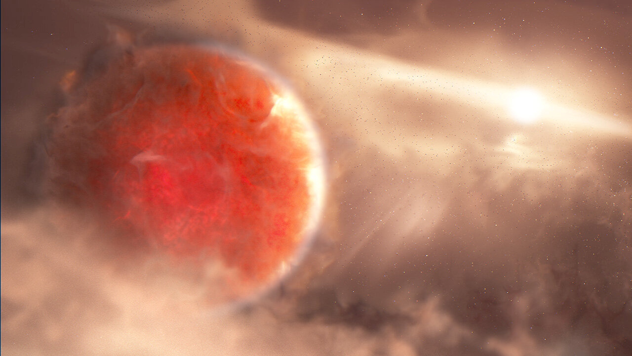gloAn artist's illustration shows a massive, newly forming exoplanet called AB Aurigae b.