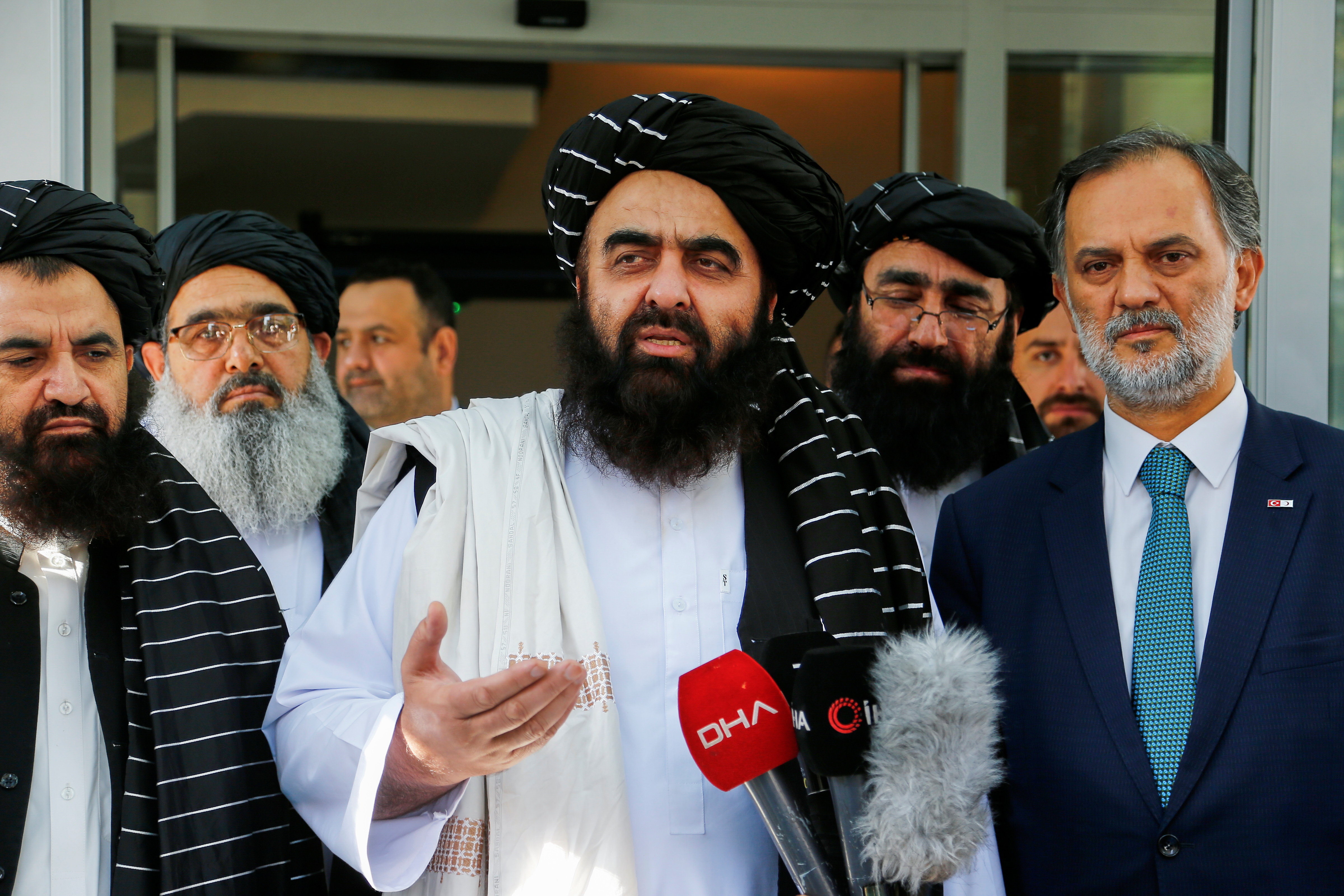 A Taliban delegation led by Afghanistan's acting FM Muttaqi meets meeting with officials of Turkish Red Crescent, in Ankara