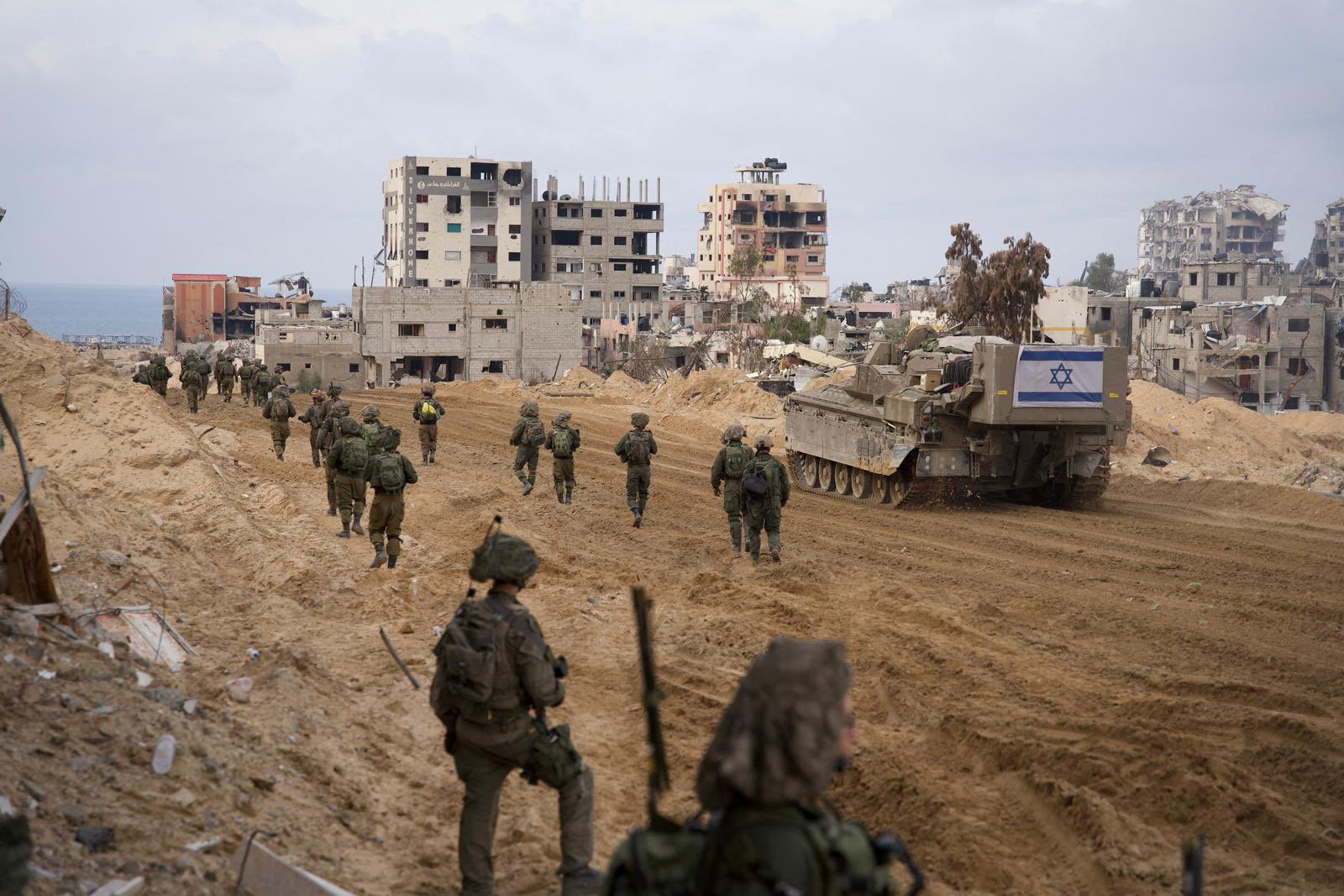 Israeli soldiers operate in the Gaza Strip