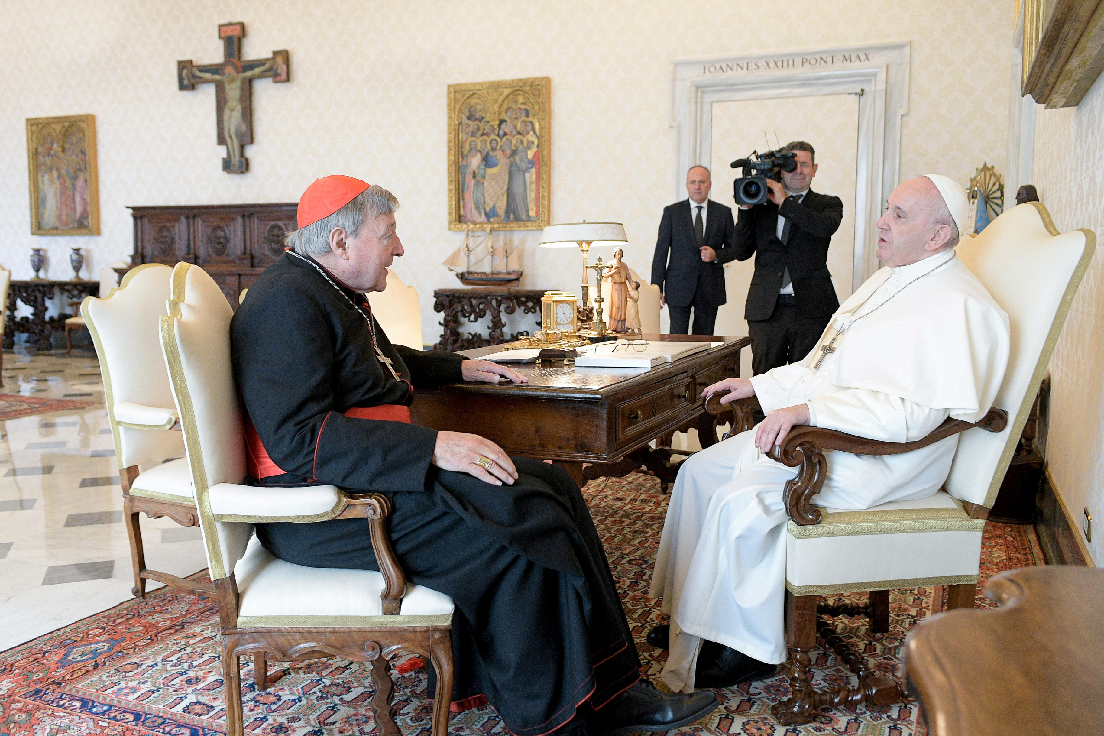 Pope Francis holds a private audience with Cardinal George Pell