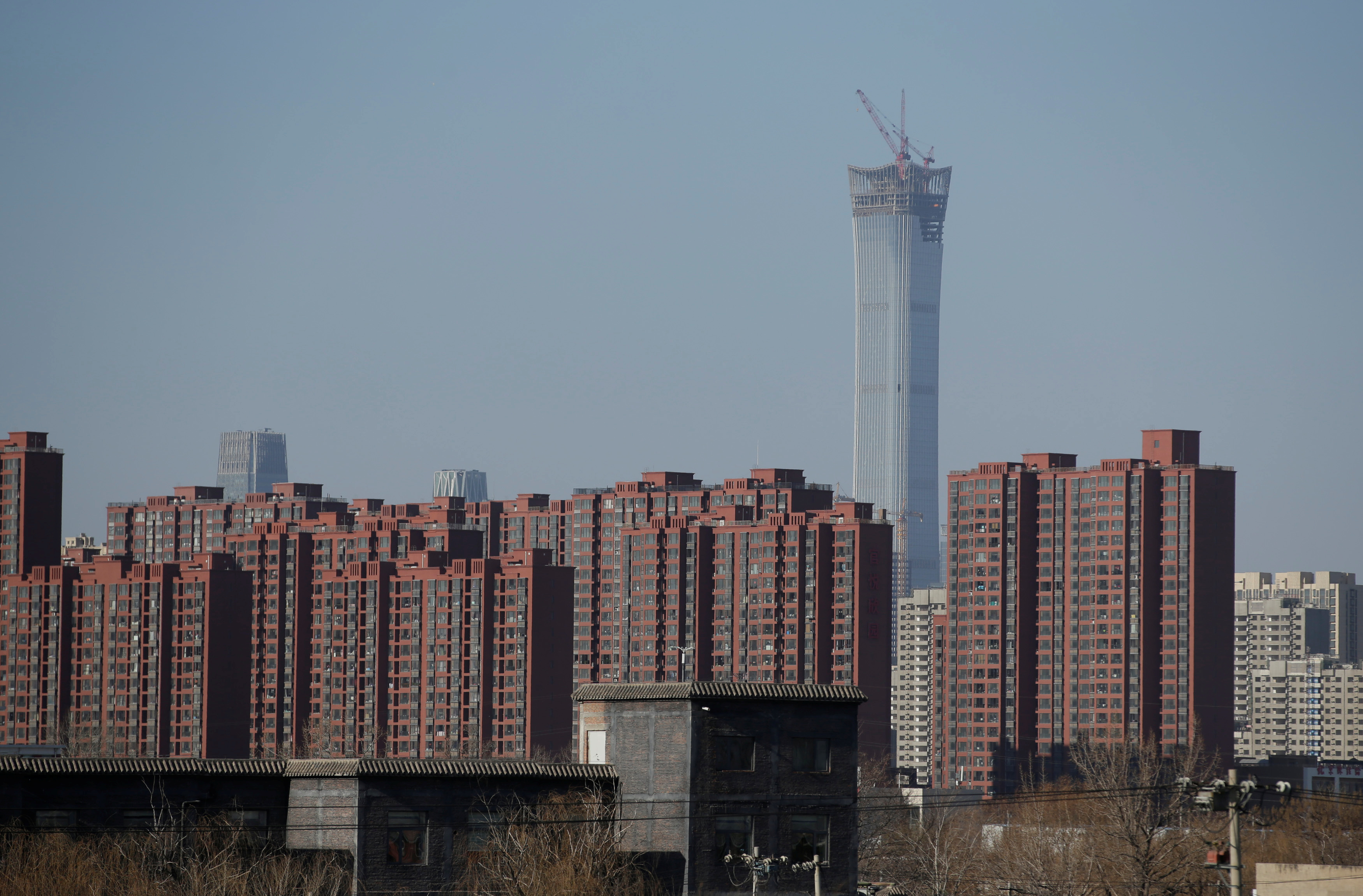Apartment blocks are pictured in Beijing