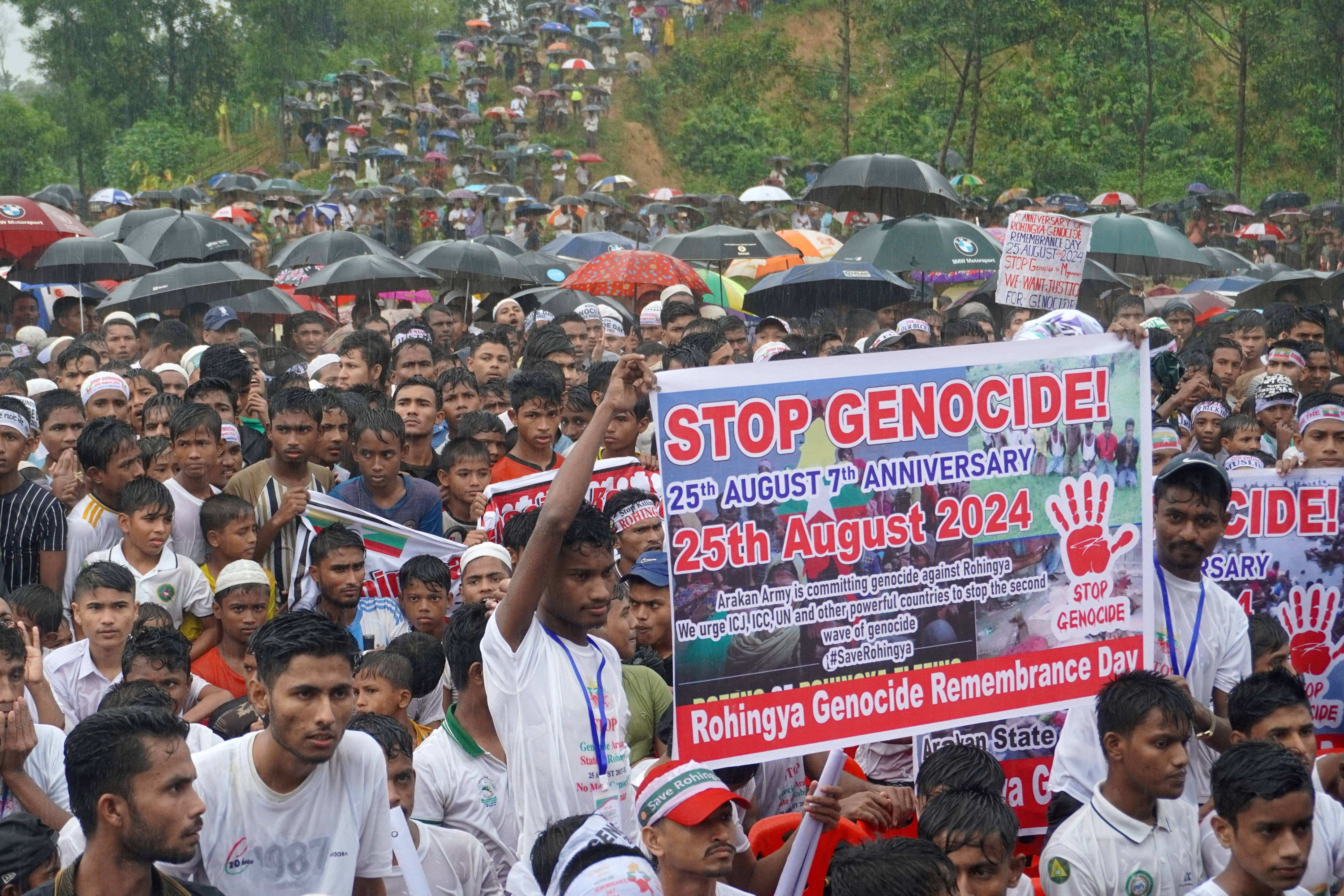 Rohingya refugees mark seventh anniversary of fleeing from Myanmar, in Cox's Bazar