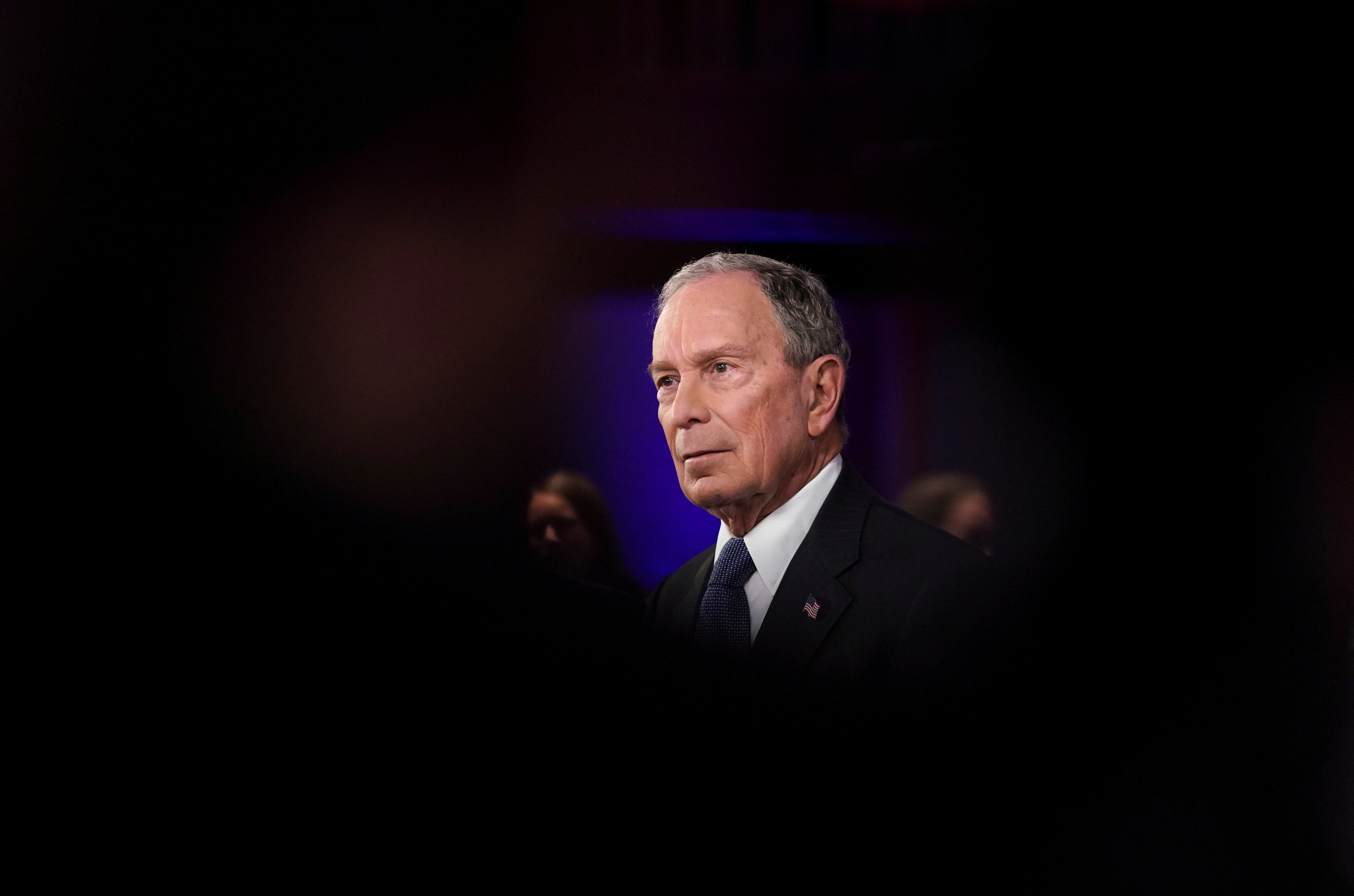 Democratic presidential contender Michael Bloomberg at a town hall in Manassas, Virginia