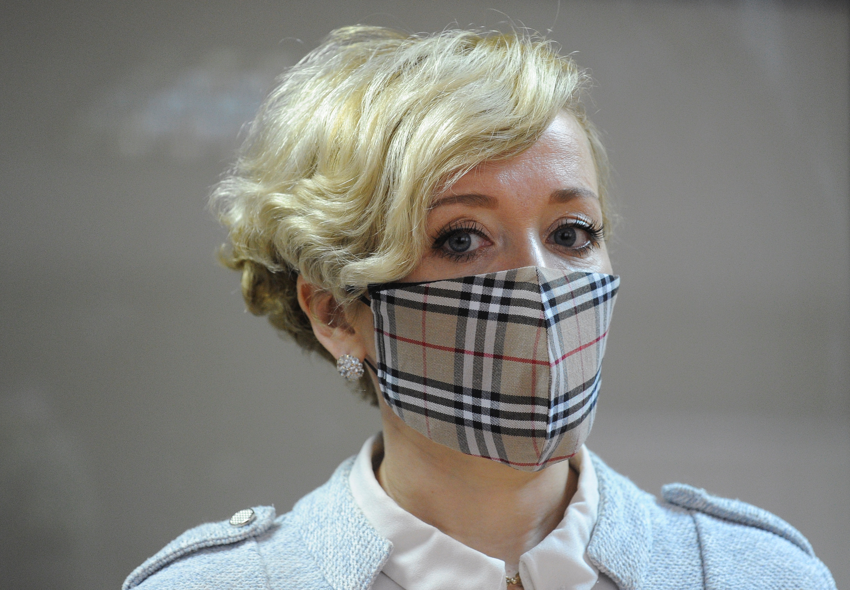 Anti-Kremlin activist Anastasia Shevchenko attends a court hearing in Rostov-On-Don
