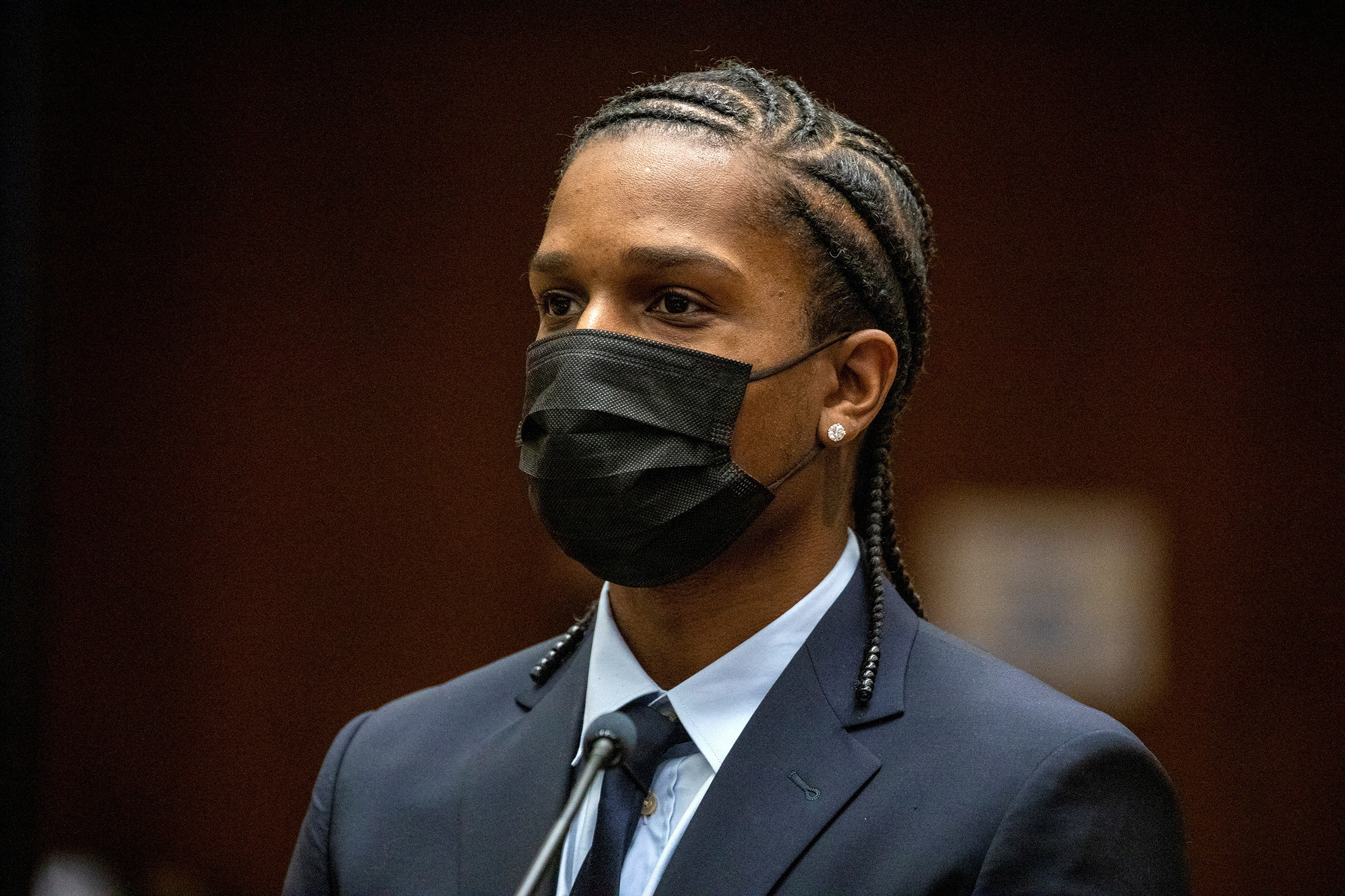 Rakim Mayers, the rapper known as A$AP Rocky at his arraignment in Los Angeles