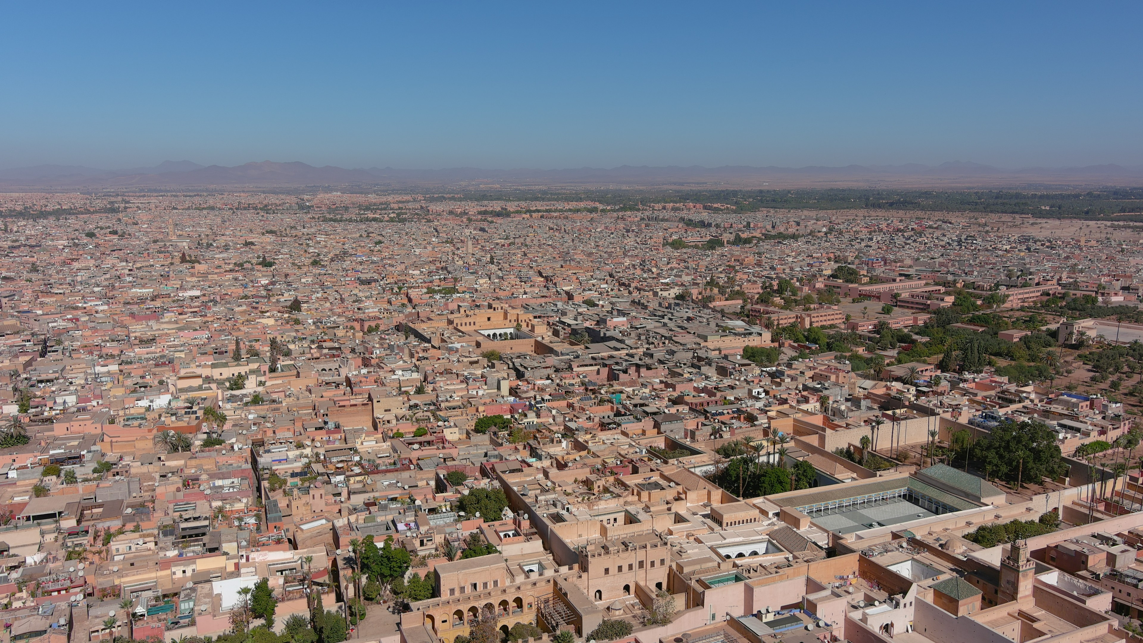 An aerial view of Marrakech, Morocco