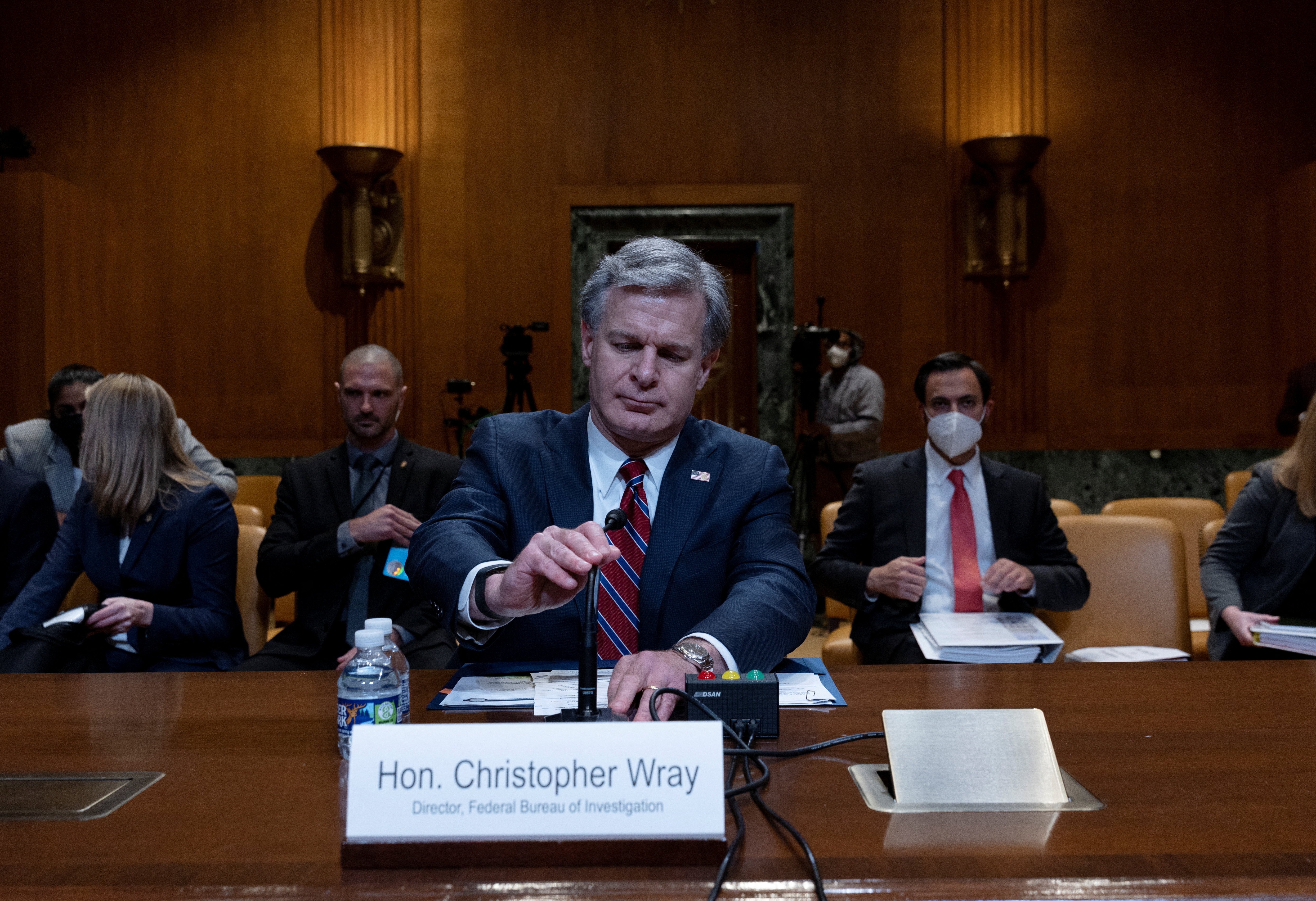 FBI Director Christopher Wray testifies on Capitol Hill