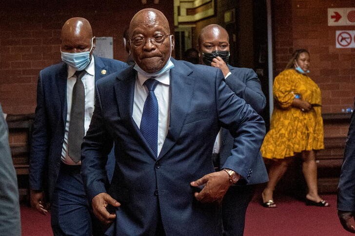 Former South African President Jacob Zuma appears at the High Court in Pietermaritzburg
