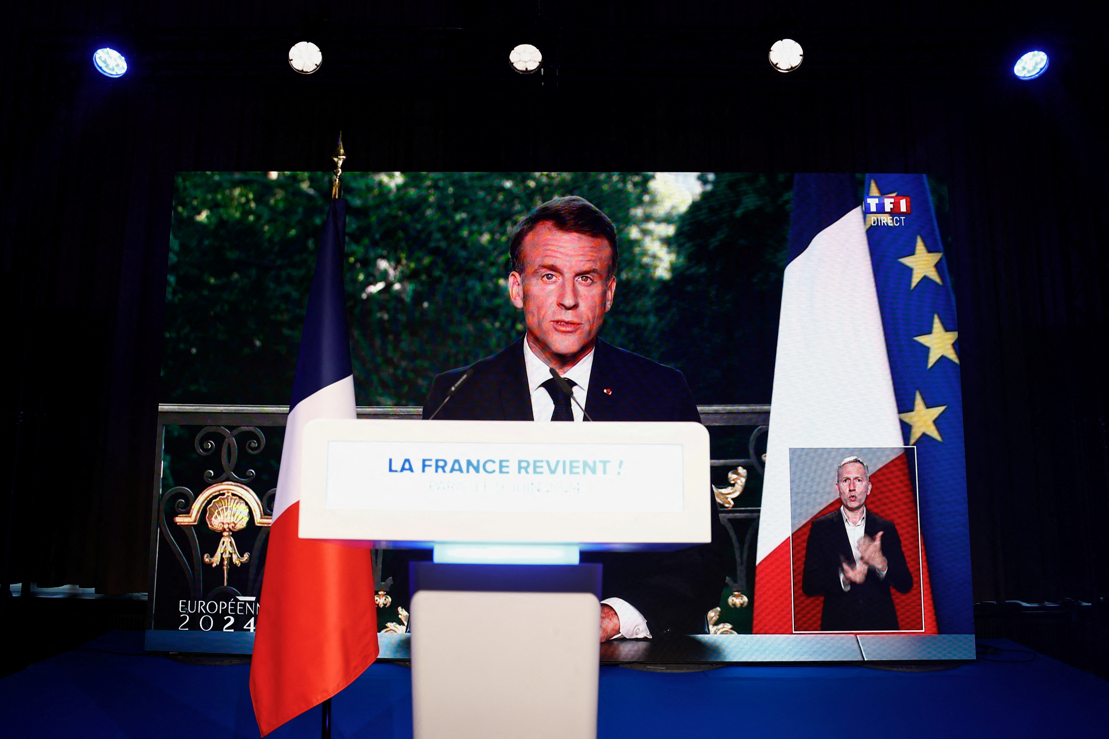 仏大統領、下院解散総選挙を発表　欧州議会選で極右に大敗見通し