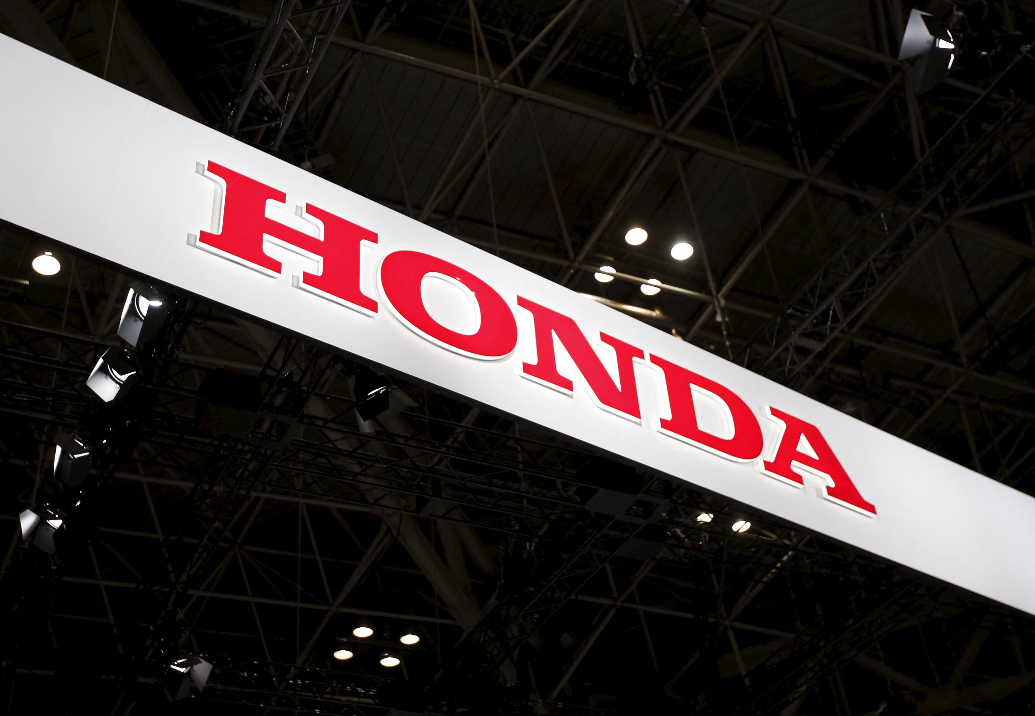 Logo of Honda Motor Co. is displayed at the 44th Tokyo Motor Show in Tokyo, Japan
